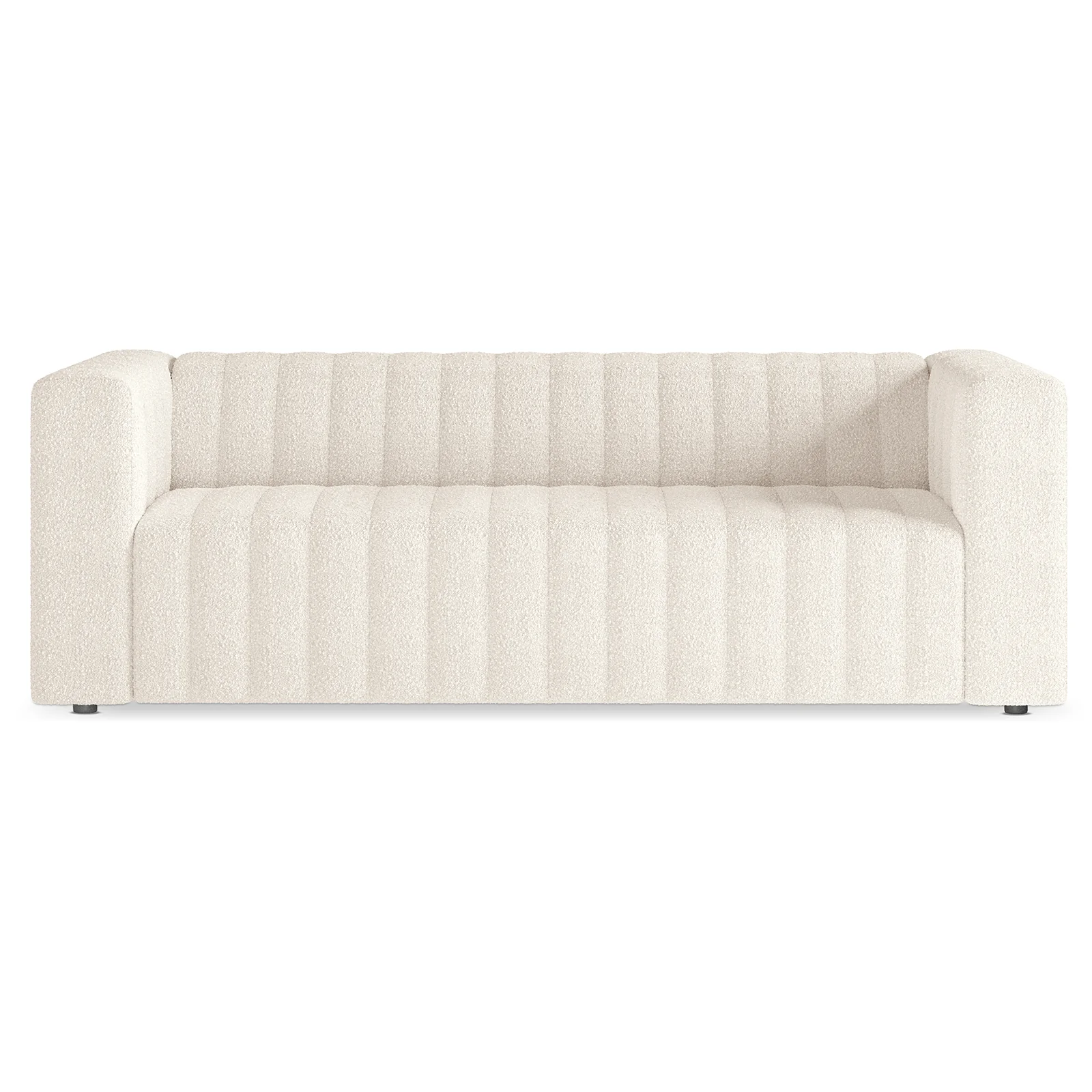 Parisa 4 Seater Tufted Boucle Sofa Set in Cream White - Image 5