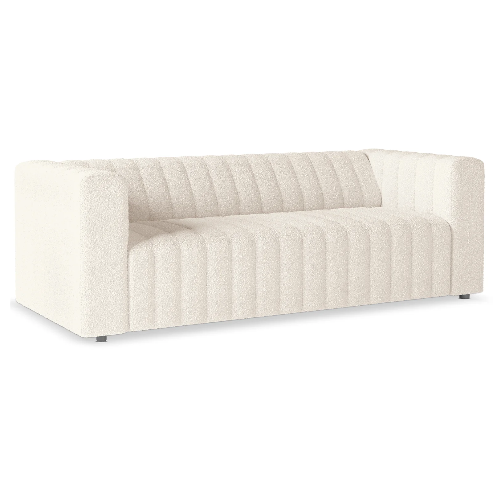 Parisa 4 Seater Tufted Boucle Sofa Set in Cream White - Image 7