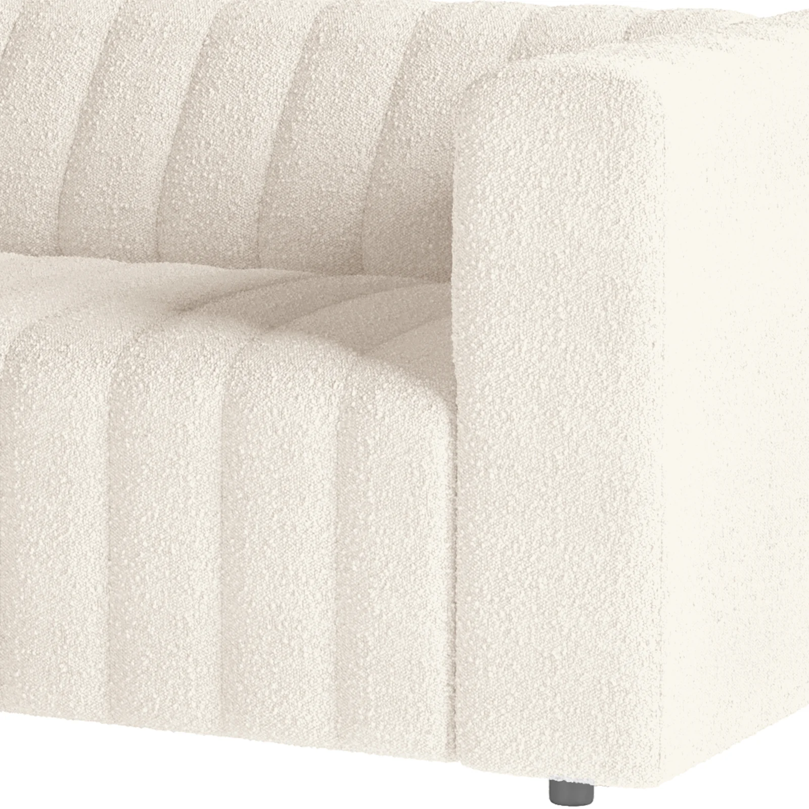 Parisa 4 Seater Tufted Boucle Sofa Set in Cream White - Image 9