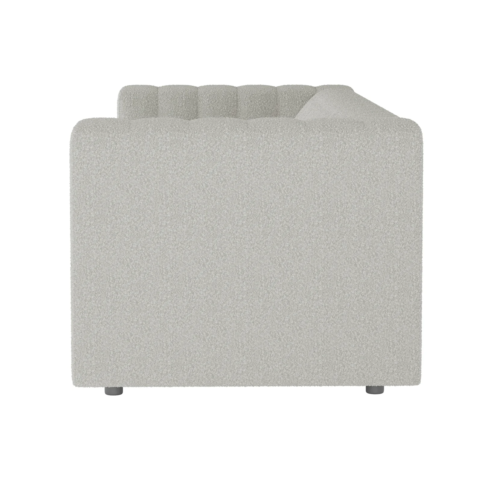 Parisa 4 Seater Tufted Boucle Sofa Set in Light Grey - Image 8