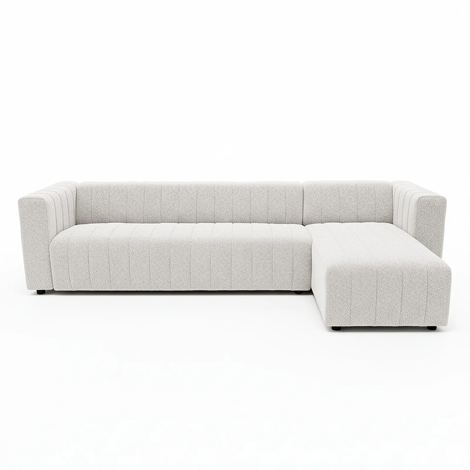 Parisa 4 Seater Tufted Boucle Sofa with Chaise in Cream White - Image 6