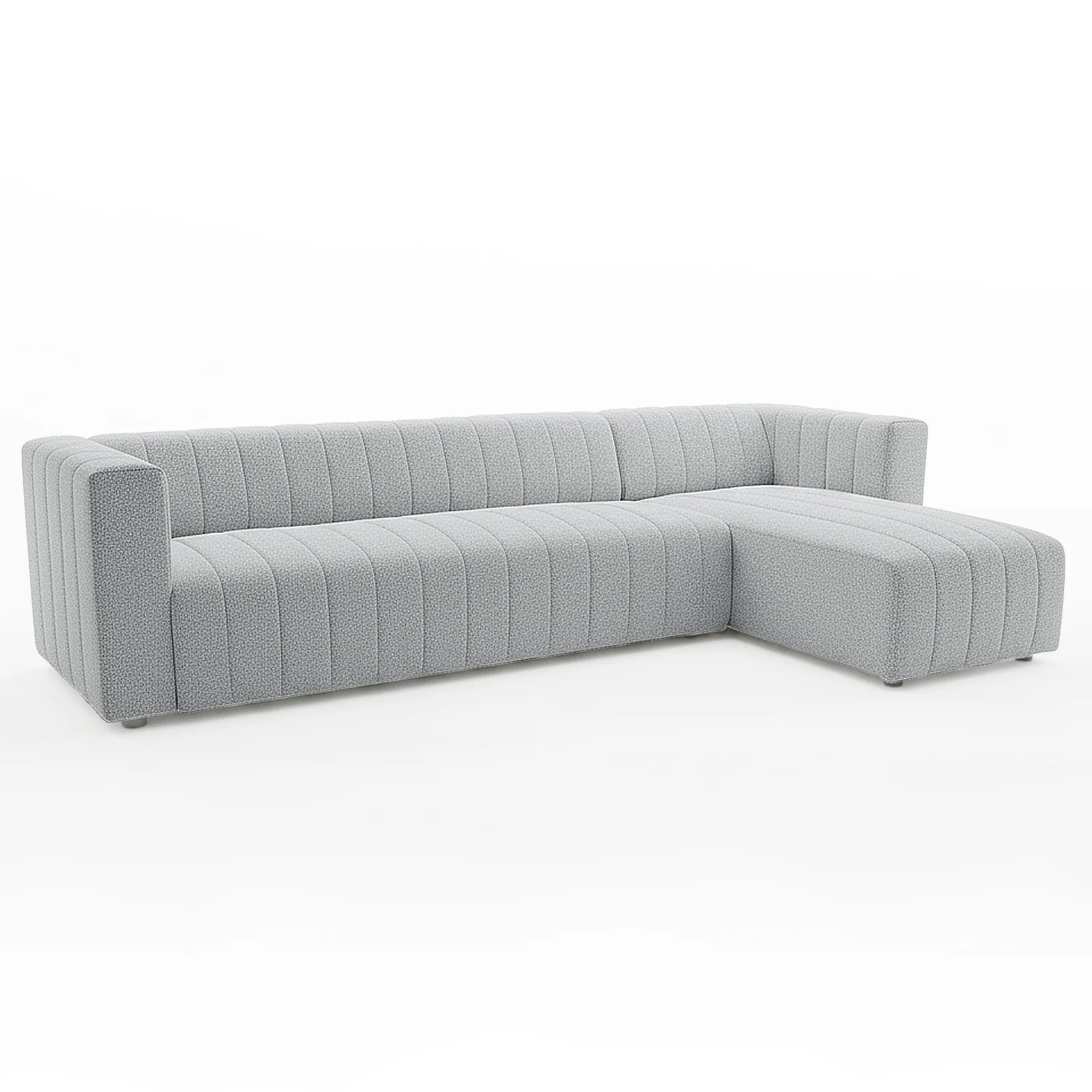 Parisa 4 Seater Tufted Boucle Sofa with Chaise in Light Grey - Image 10