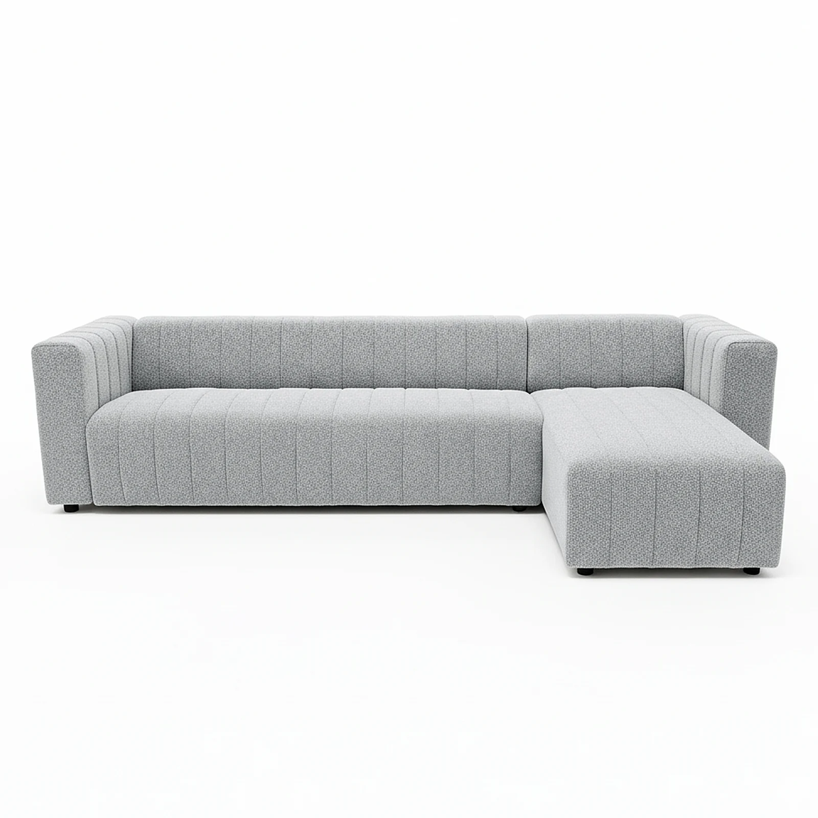 Parisa 4 Seater Tufted Boucle Sofa with Chaise in Light Grey - Image 9