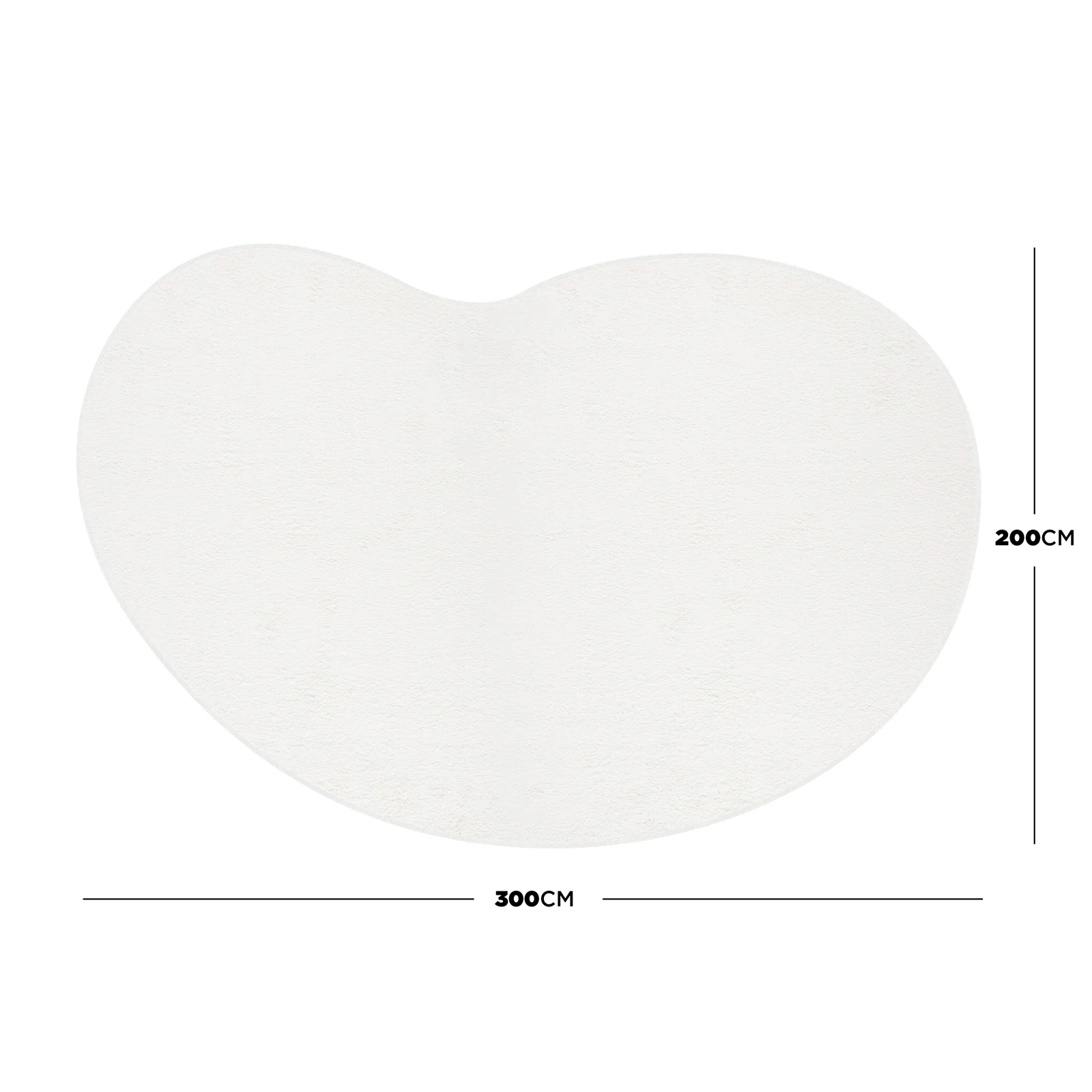 Parna 200 x 300cm Curved Soft Rug in Cream White - Image 3