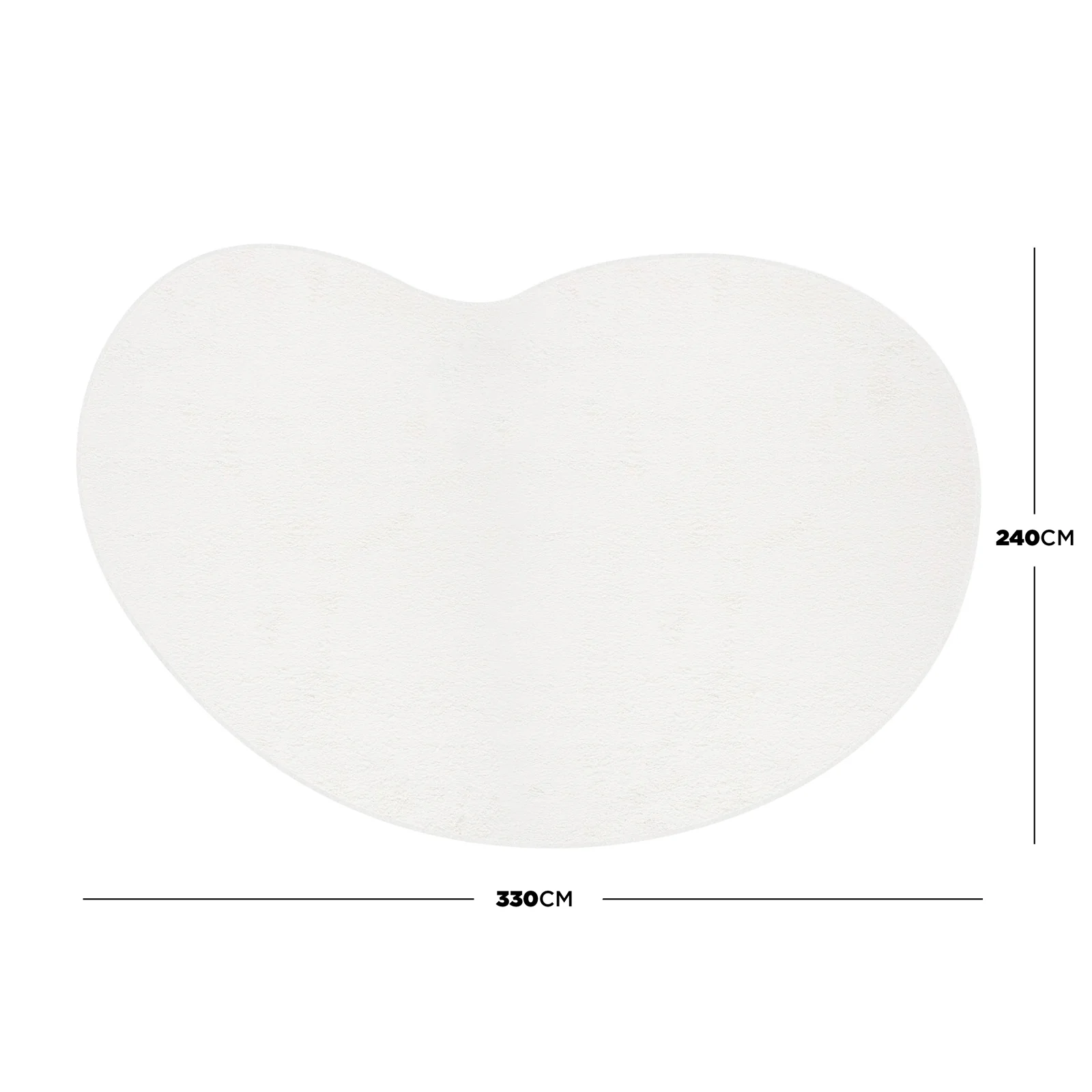 Parna Curved 240x330cm Large Soft Rug in Cream White - Image 3