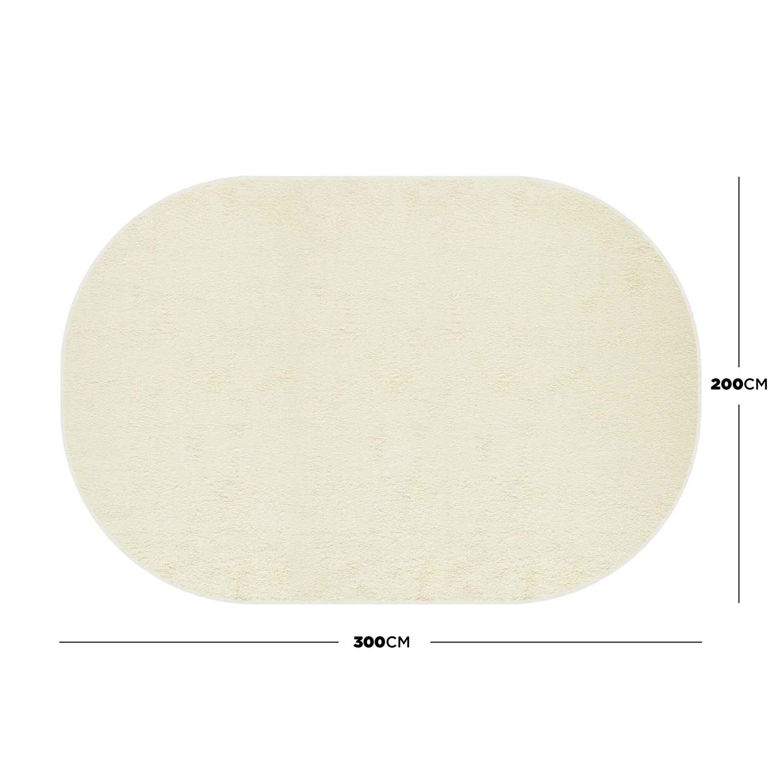 Pavla 200 x 300cm Oval Soft Rug in Beige - Image 3