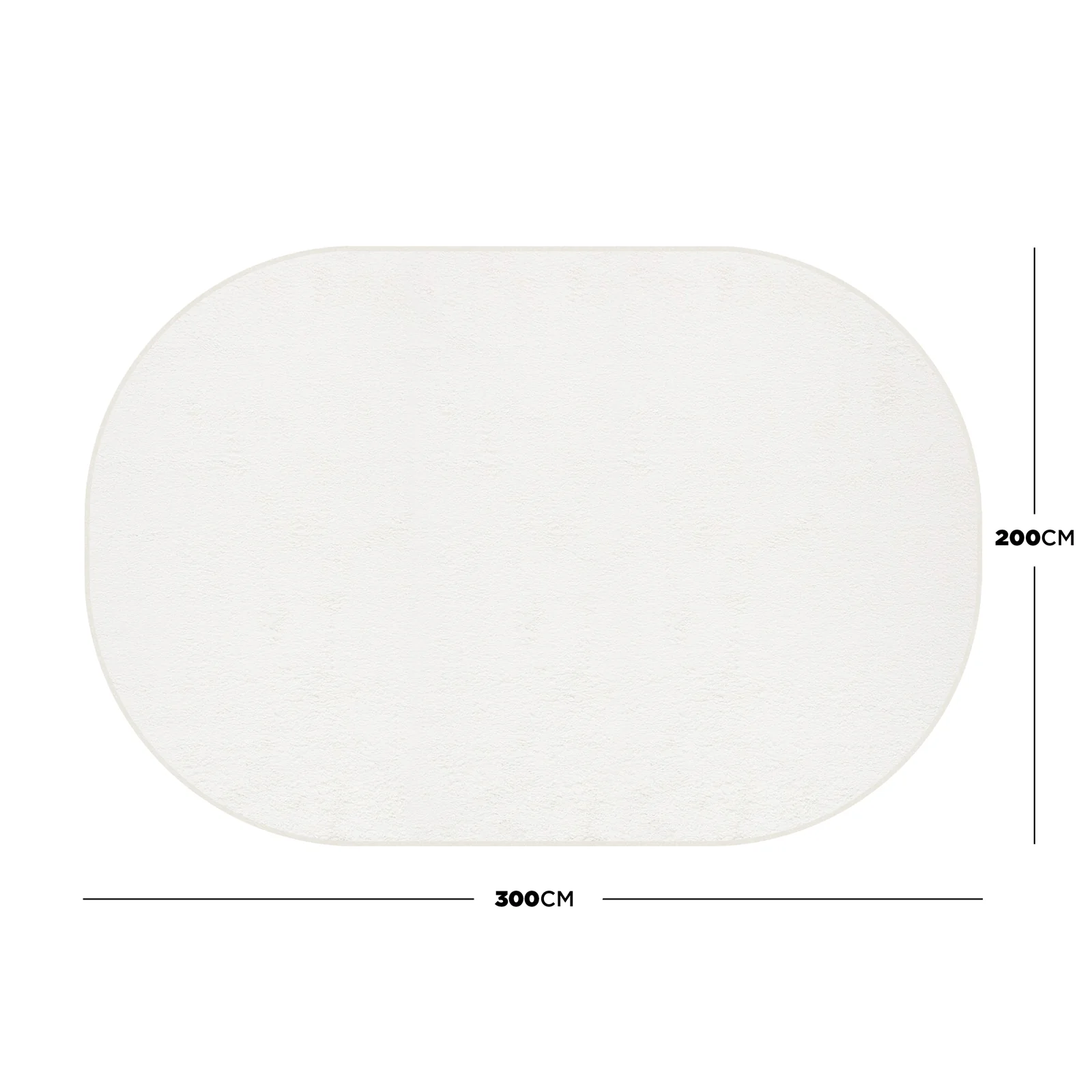 Pavla 200 x 300cm Oval Soft Rug in Cream White - Image 3