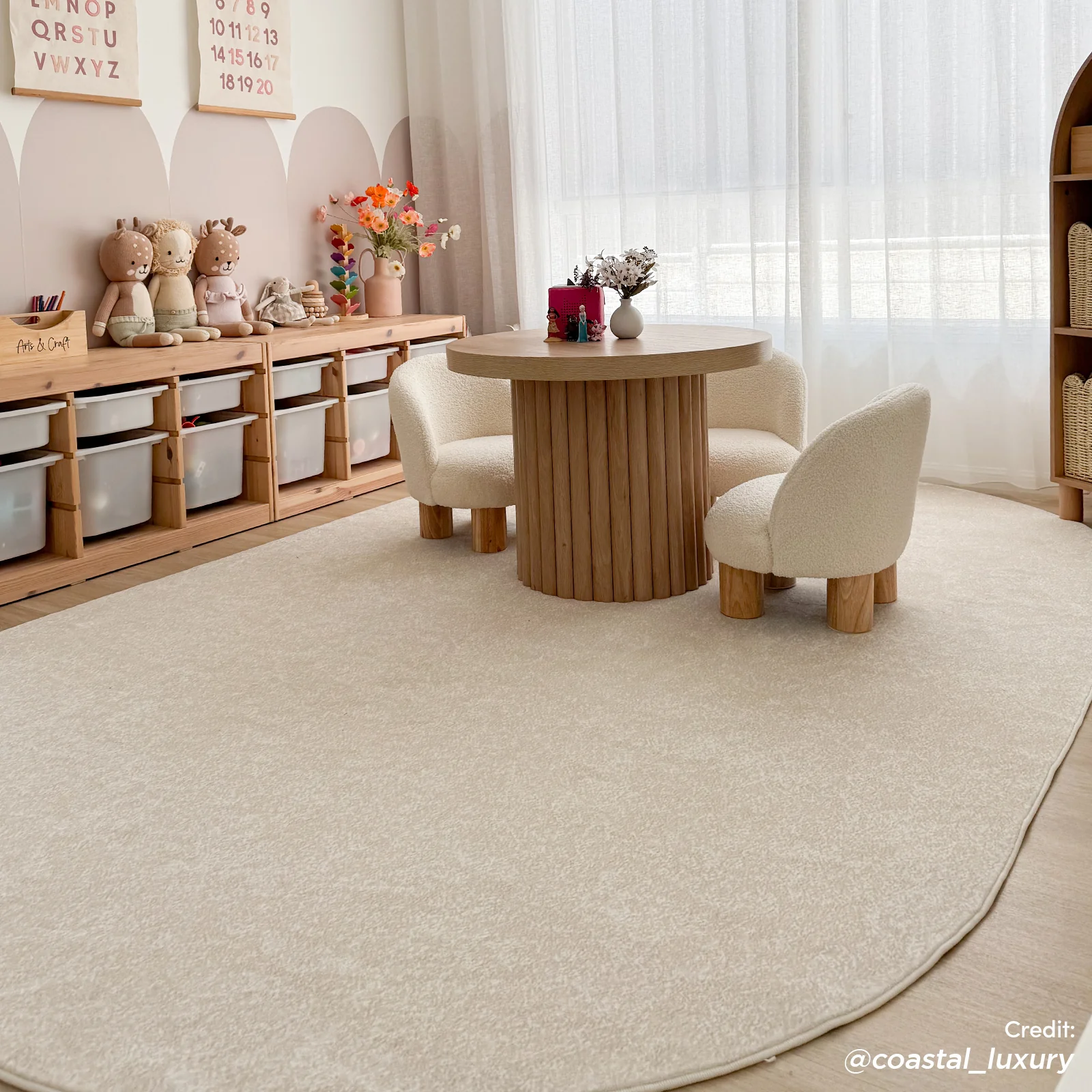 Pavla 200 x 300cm Oval Soft Rug in Cream White - Image 7