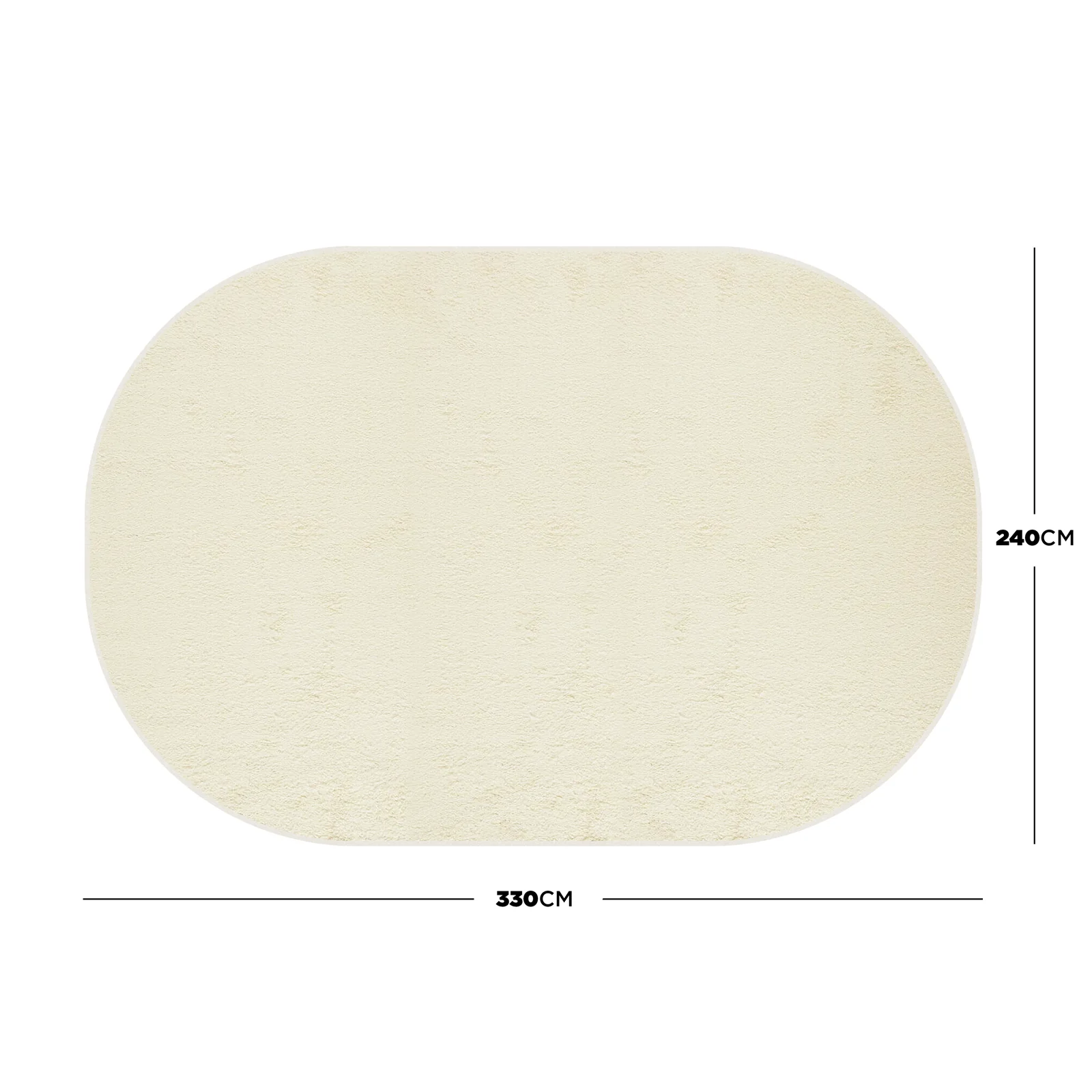 Pavla 240 x 330cm Oval Soft Rug in Beige - Image 3
