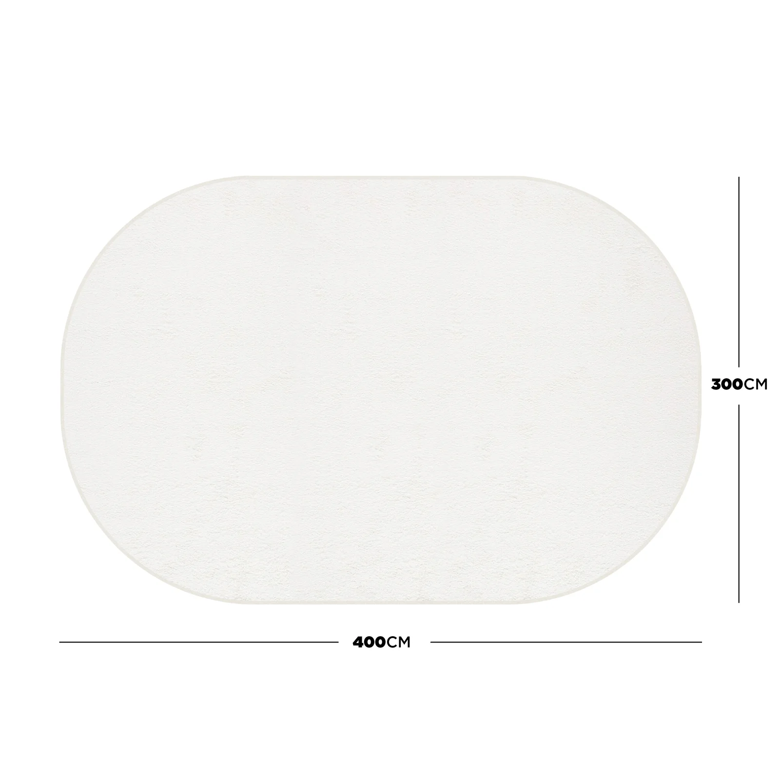 Pavla 300 x 400cm Oval Soft Rug in Cream White - Image 3