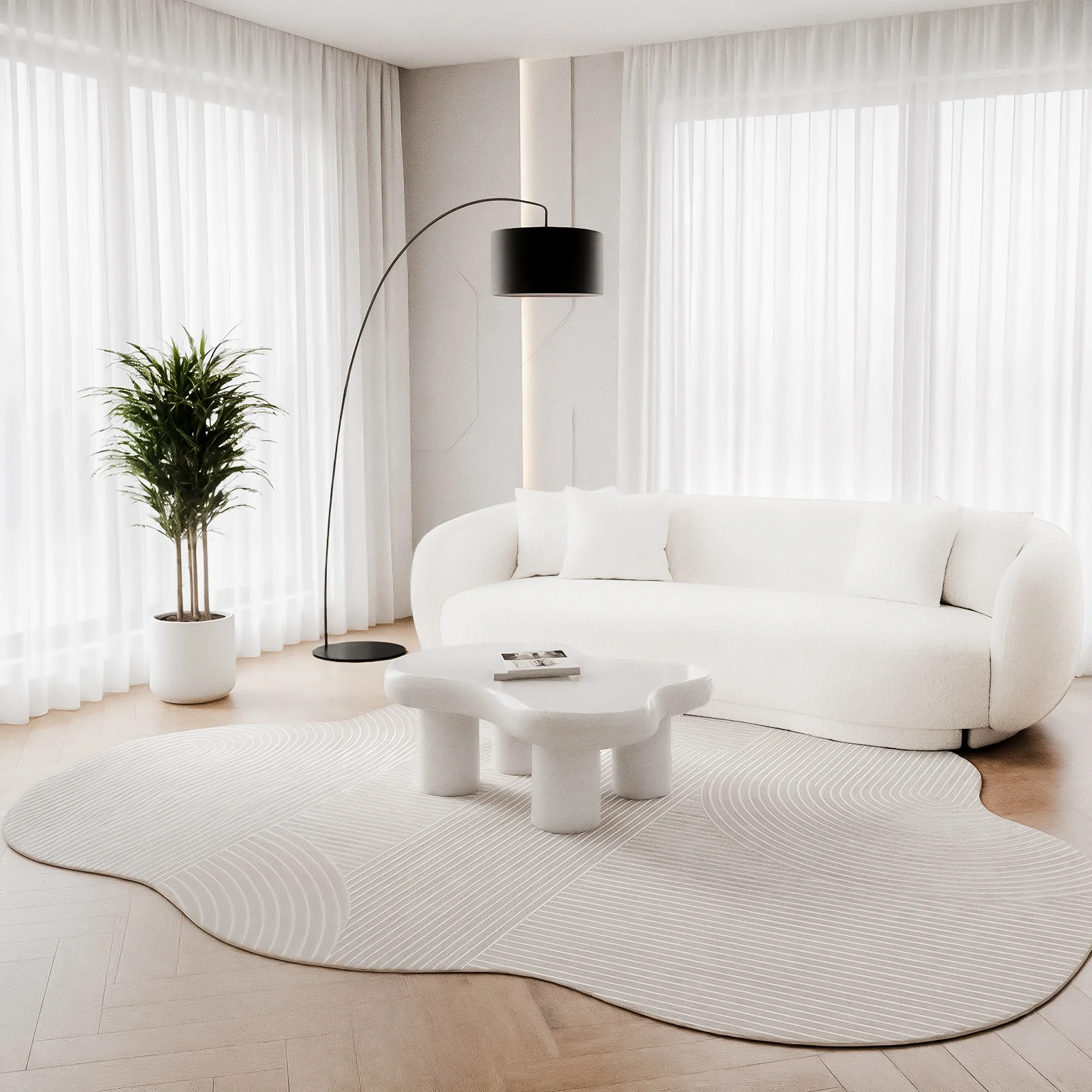 Penina 240 x 330cm Cloud Soft Rug in Neutral - Image 4