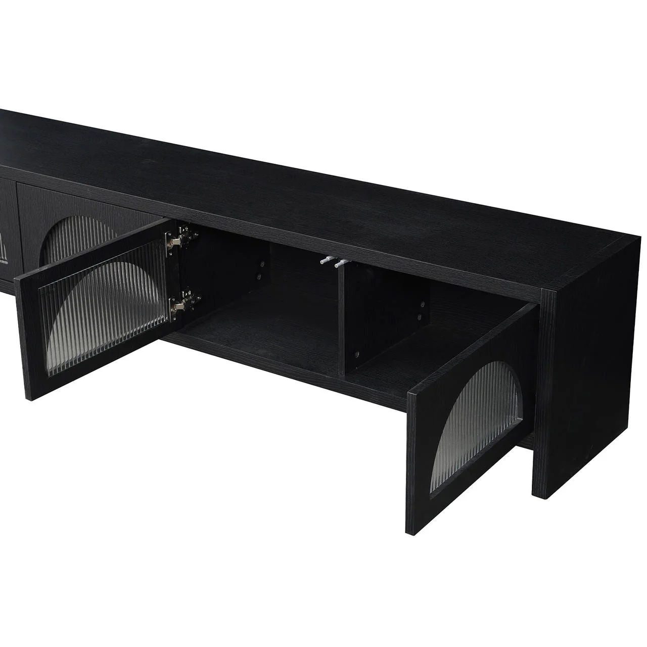 Philippe 200cm Arch Door TV Entertainment Unit in Black - Image 9