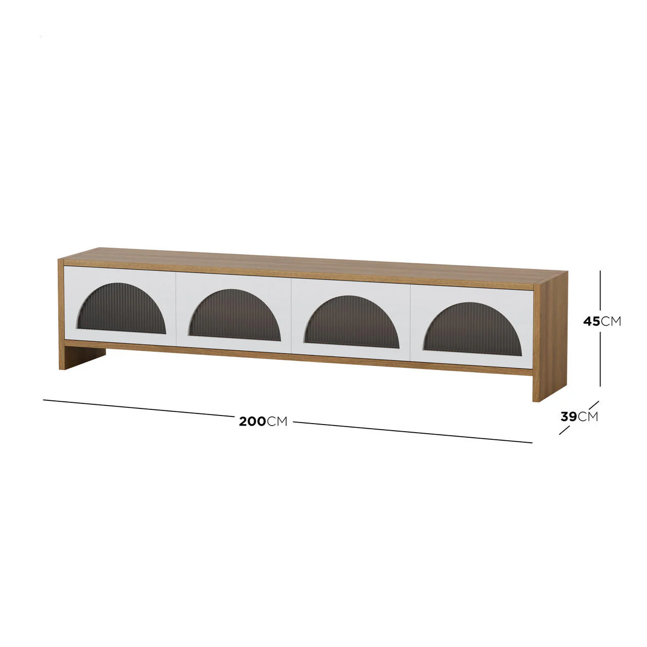 Philippe 200cm Arch Door TV Entertainment Unit in Natural - Image 3