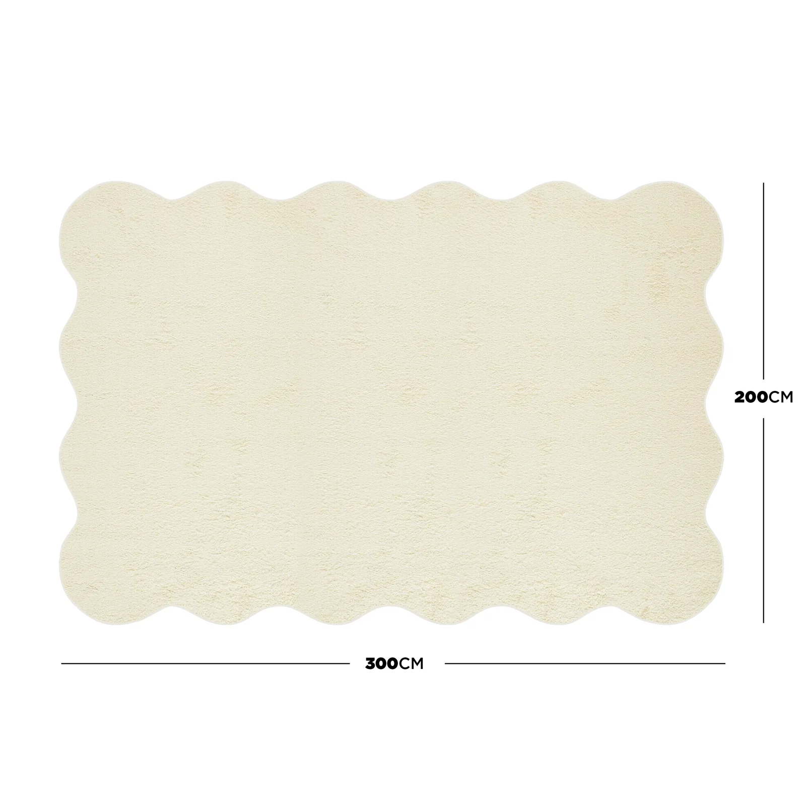 Pixie 200x300cm Large Wavy Soft Rug in Beige - Image 3
