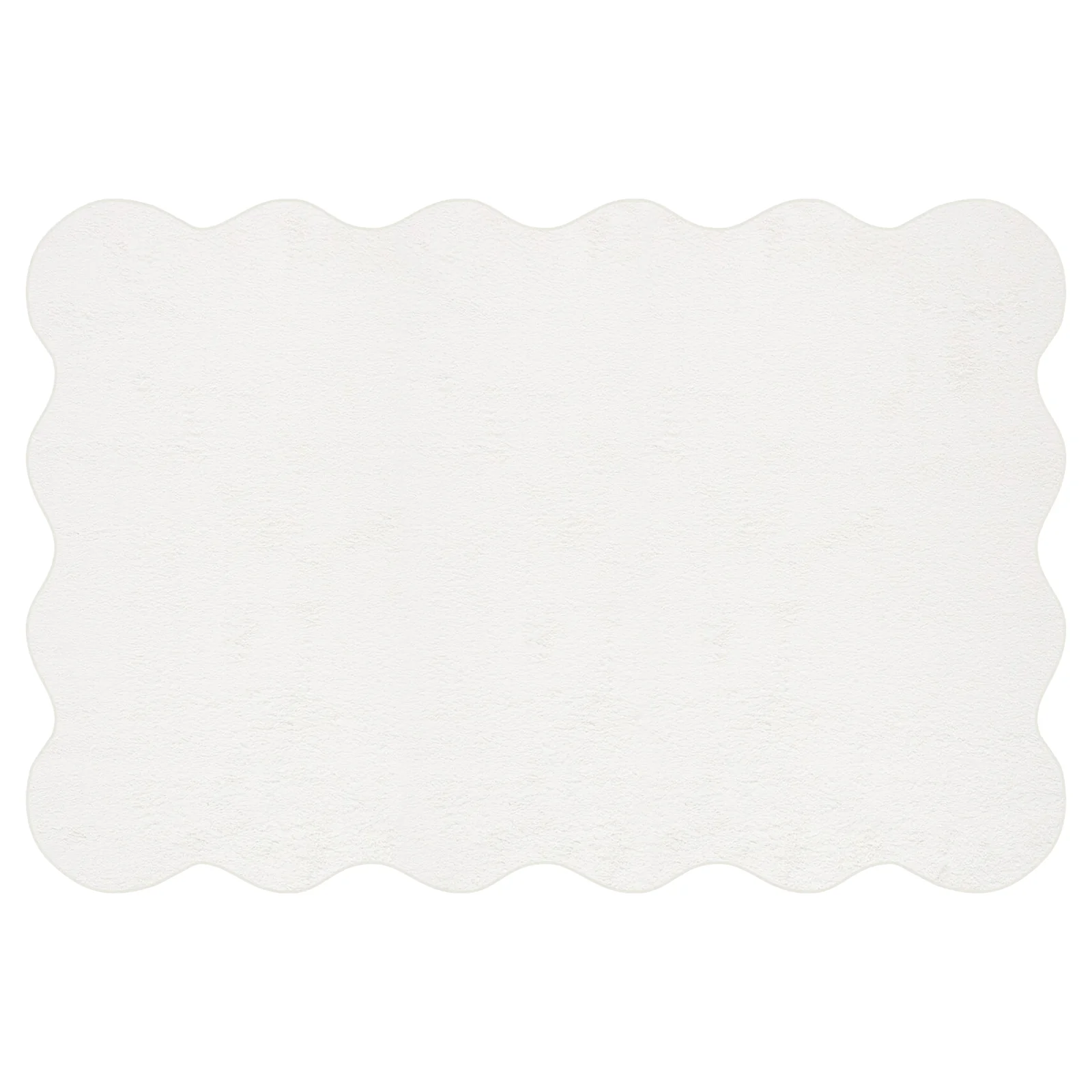 Pixie 240x330cm Large Wavy Soft Rug in Cream White