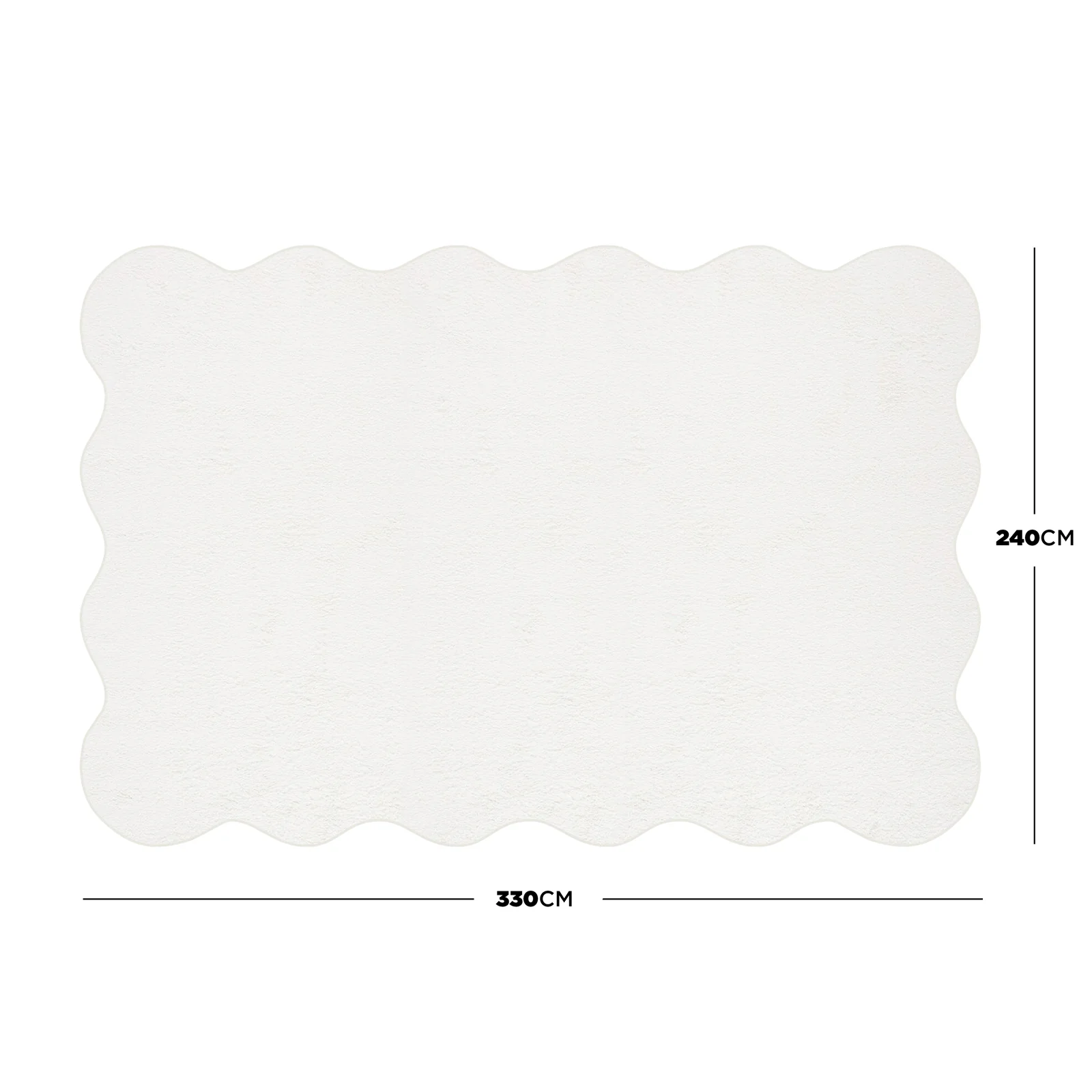Pixie 240x330cm Large Wavy Soft Rug in Cream White - Image 3