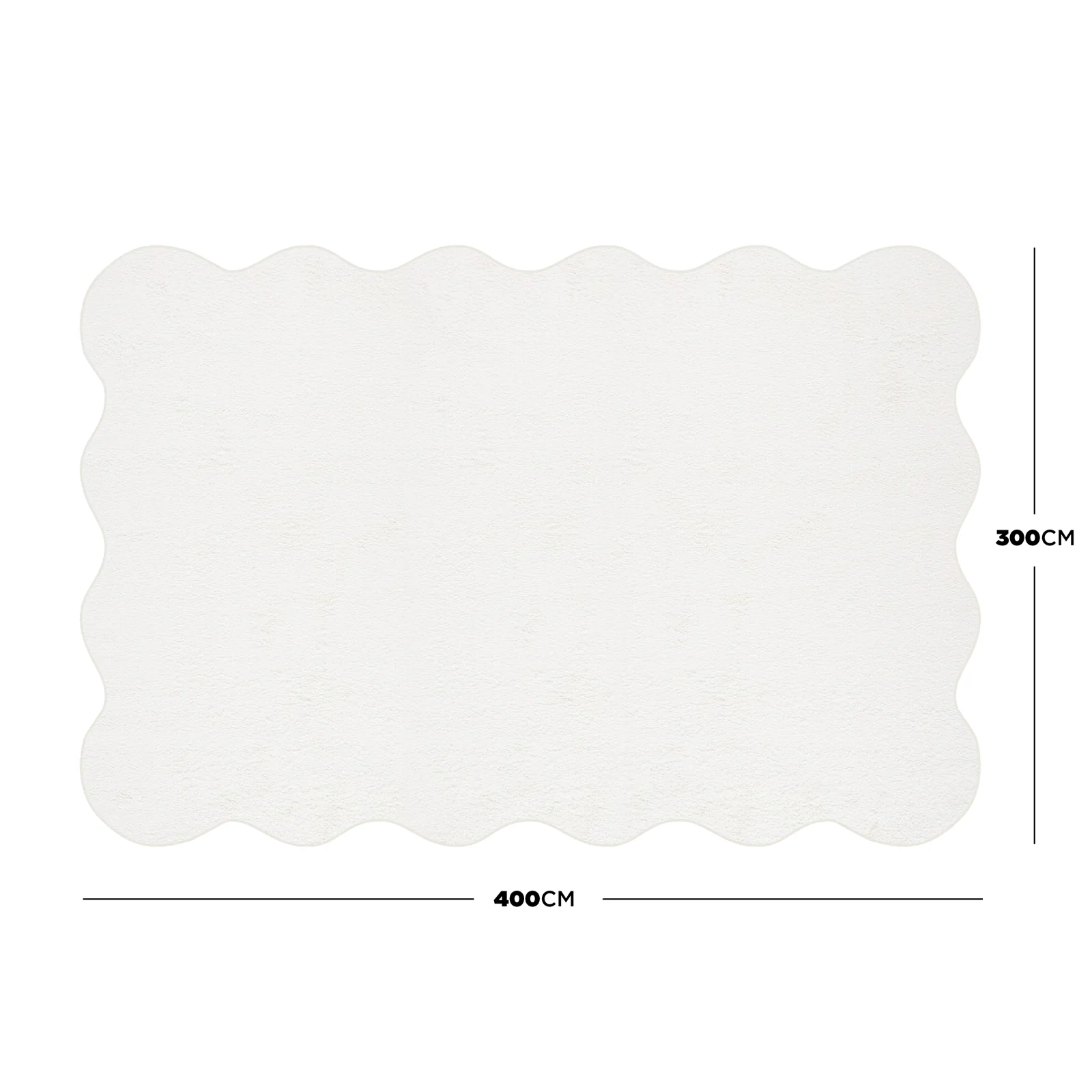 Pixie 300x400cm Large Wavy Soft Rug in Cream White - Image 5