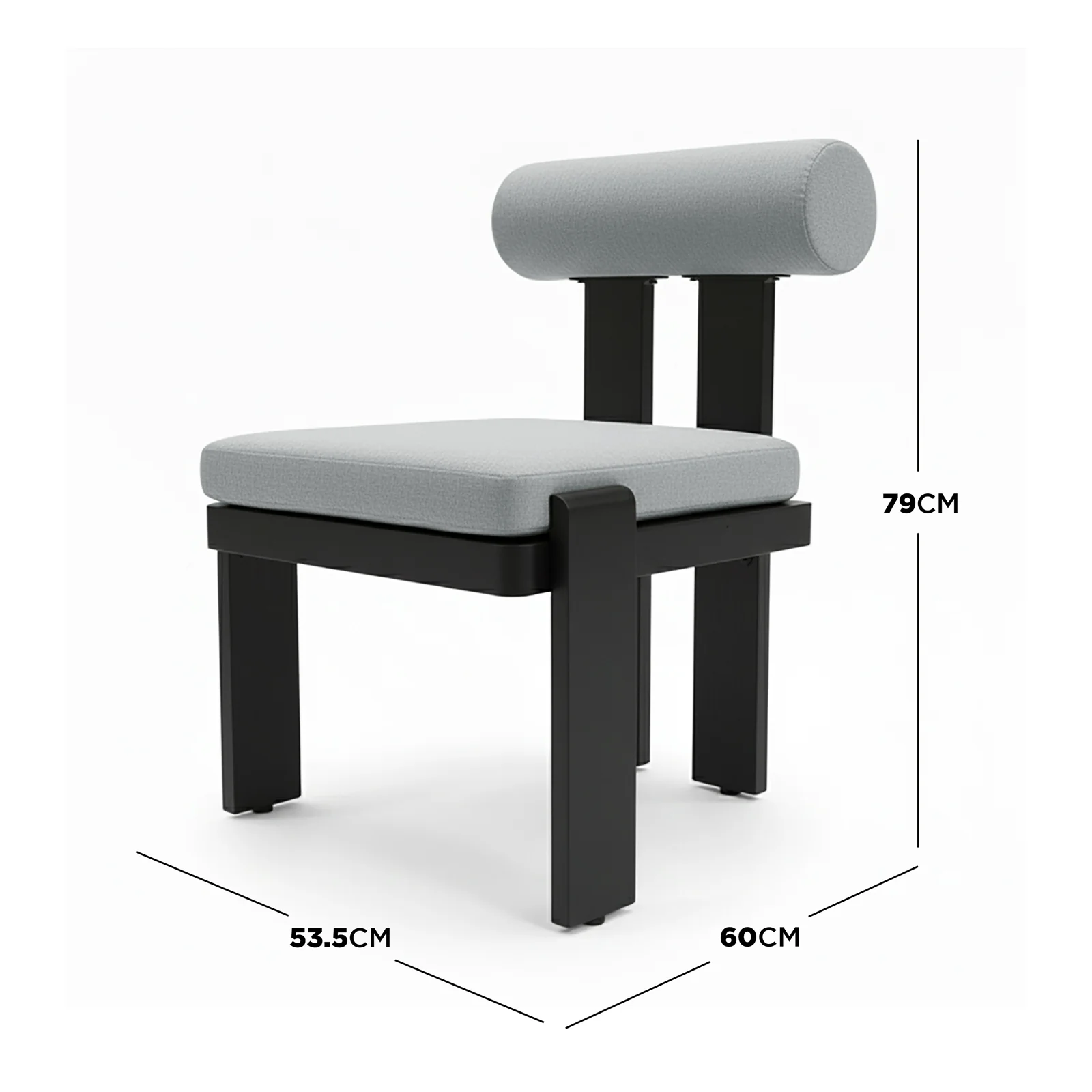 Positano 6 Seater Outdoor Dining Set in Black & Grey - Image 3