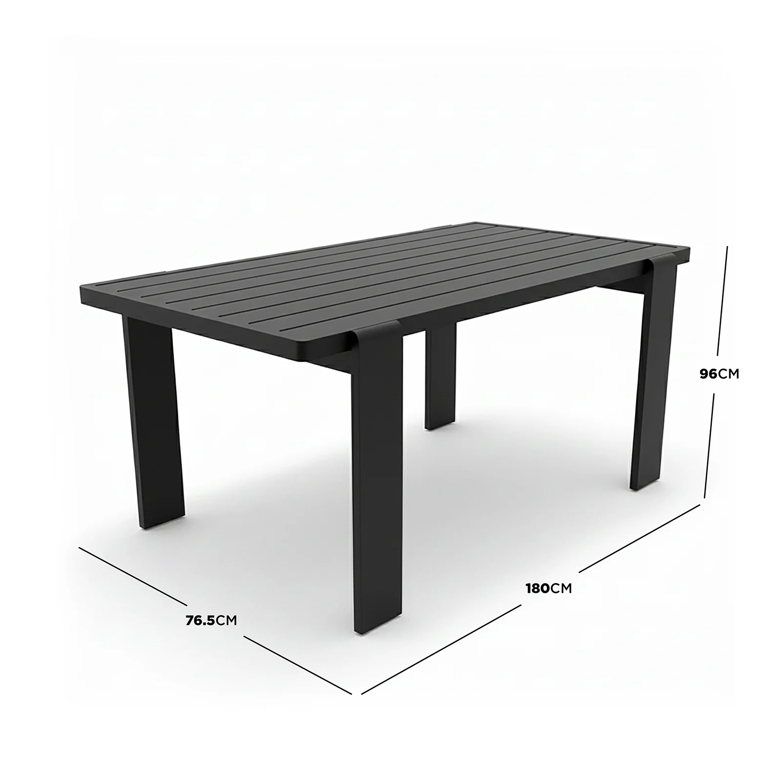 Positano 6 Seater Outdoor Dining Set in Black & Grey - Image 4