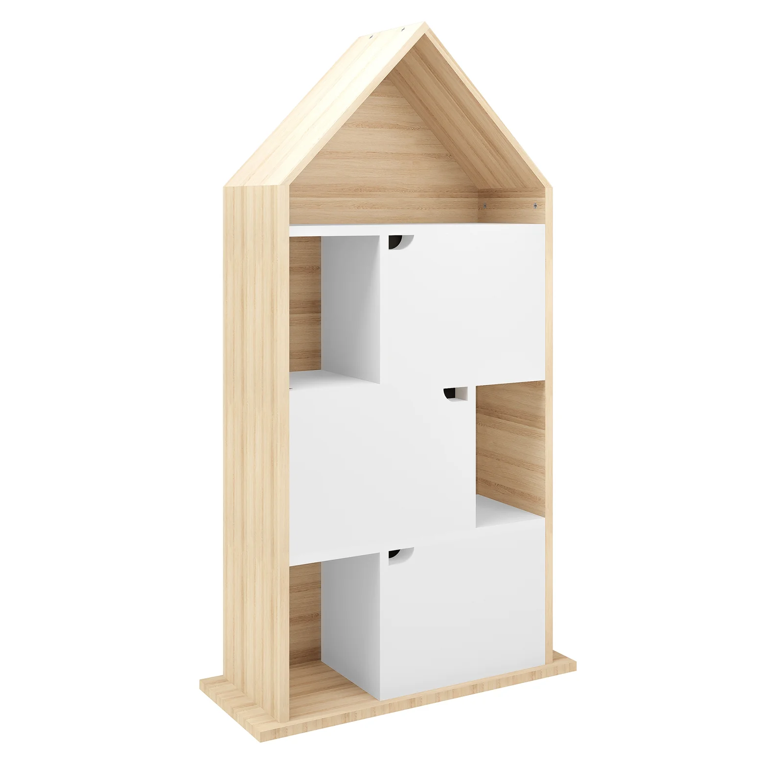 Quinta Bookshelf Cabinet in White & Natural - Image 5