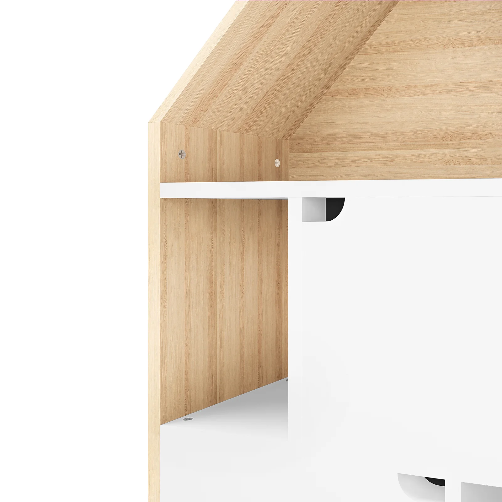 Quinta Bookshelf Cabinet in White & Natural - Image 6