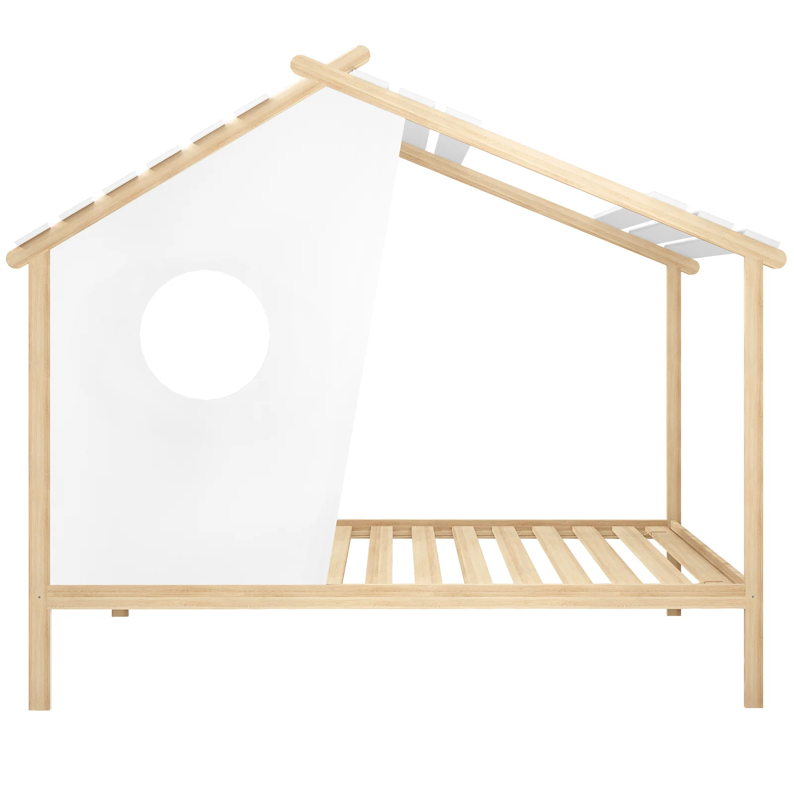 Quinta Kids Single Solid Wood Bed Frame in White & Natural - Image 3