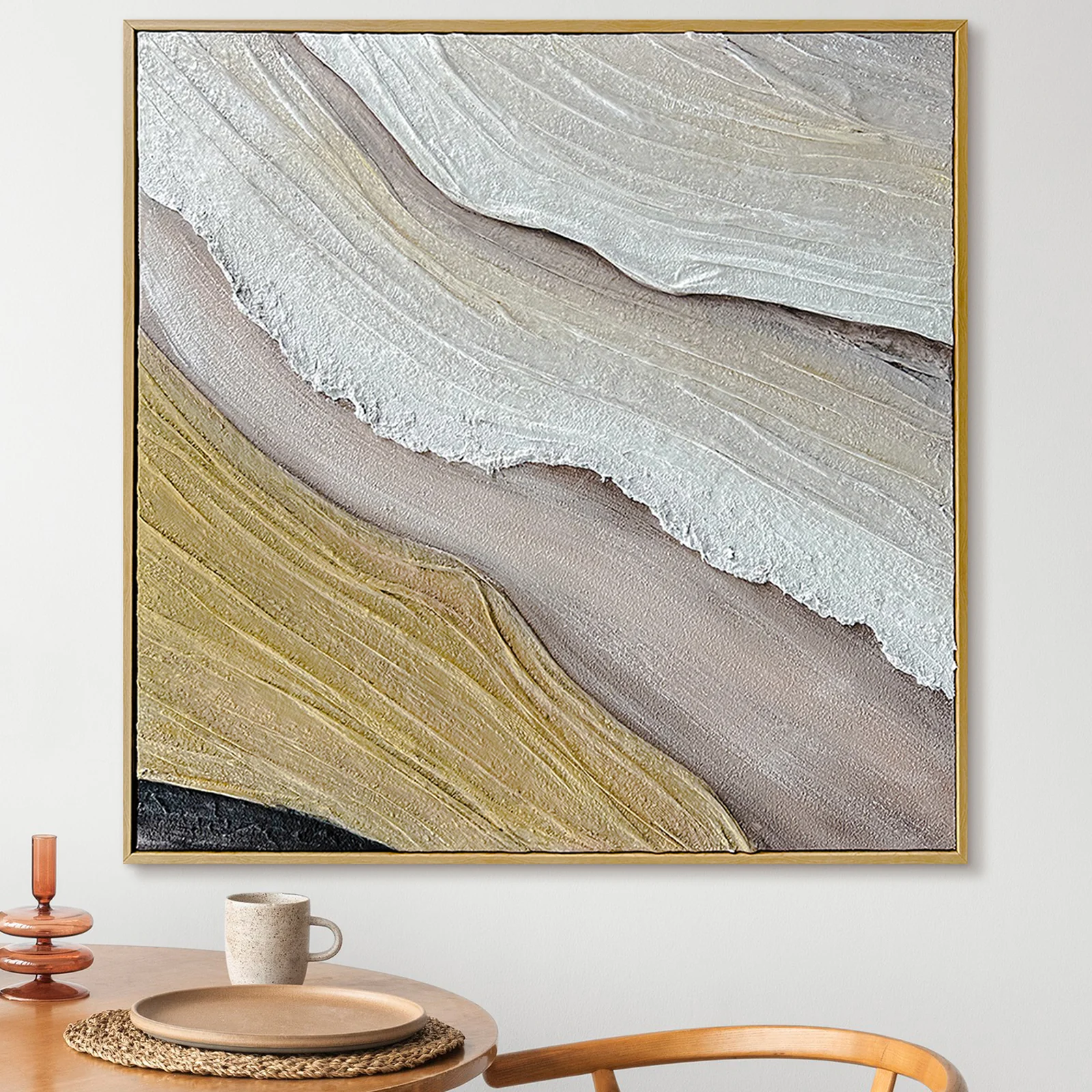 Raine 80x80cm Framed Textured Canvas 3D Wall Art - Image 2