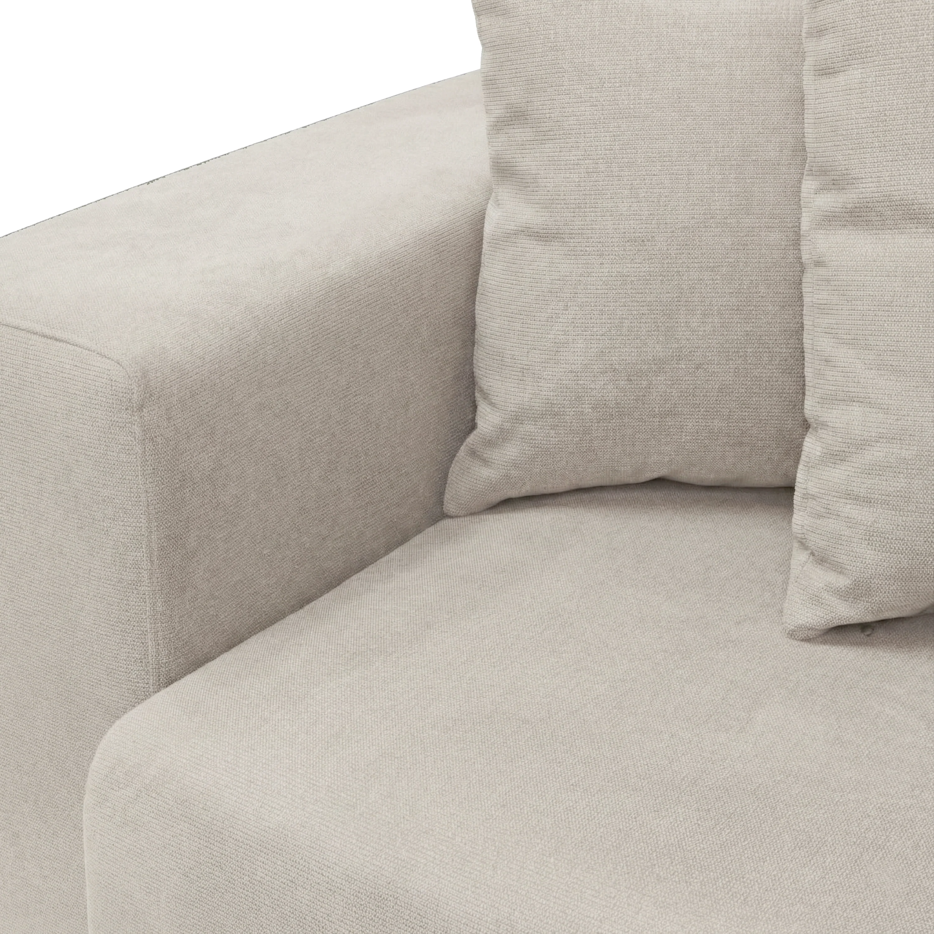 Ravo Slipcover 3 Seater Modular Sofa Set in Light Beige - Image 10