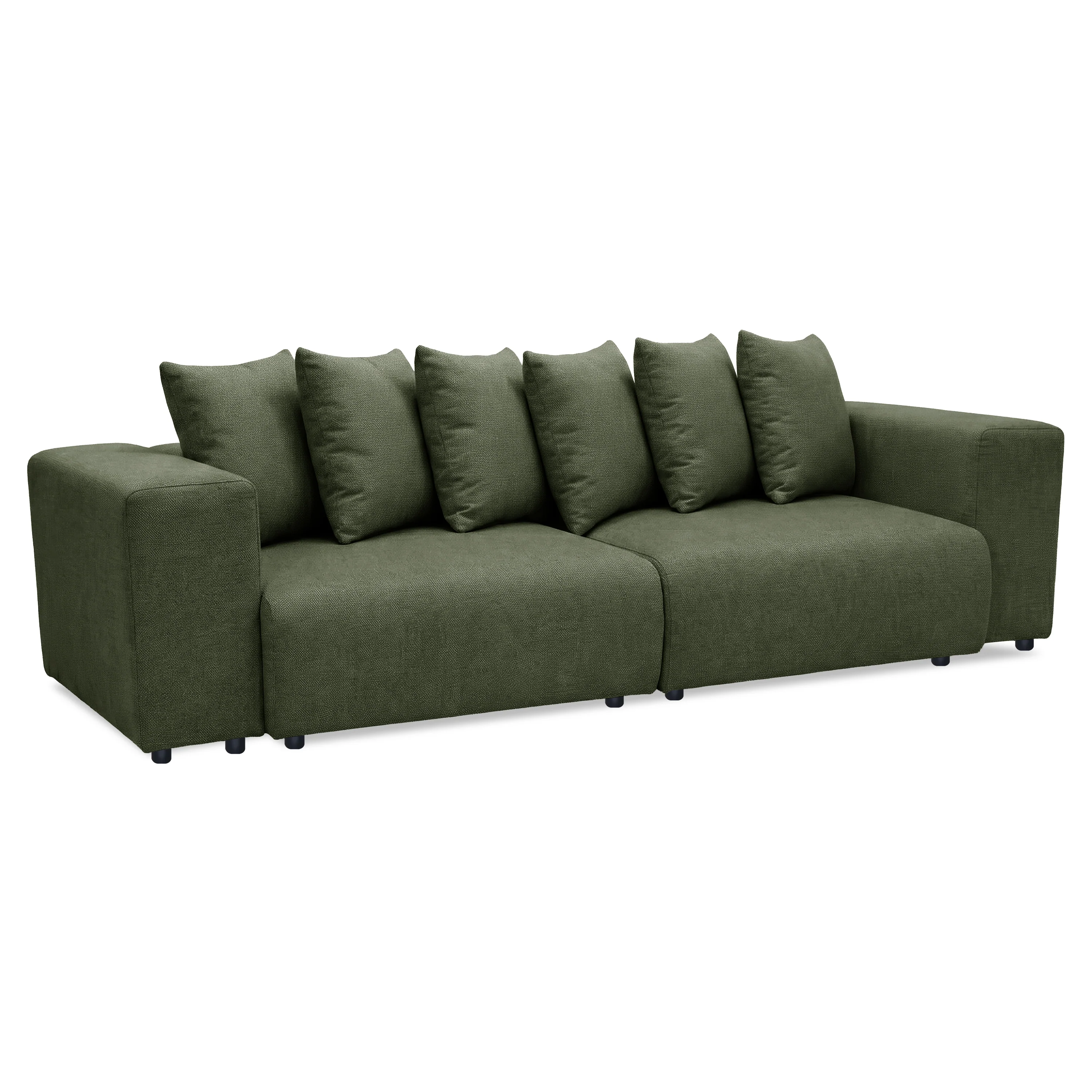 Ravo Slipcover 3 Seater Modular Sofa Set in Olive Green - Image 9