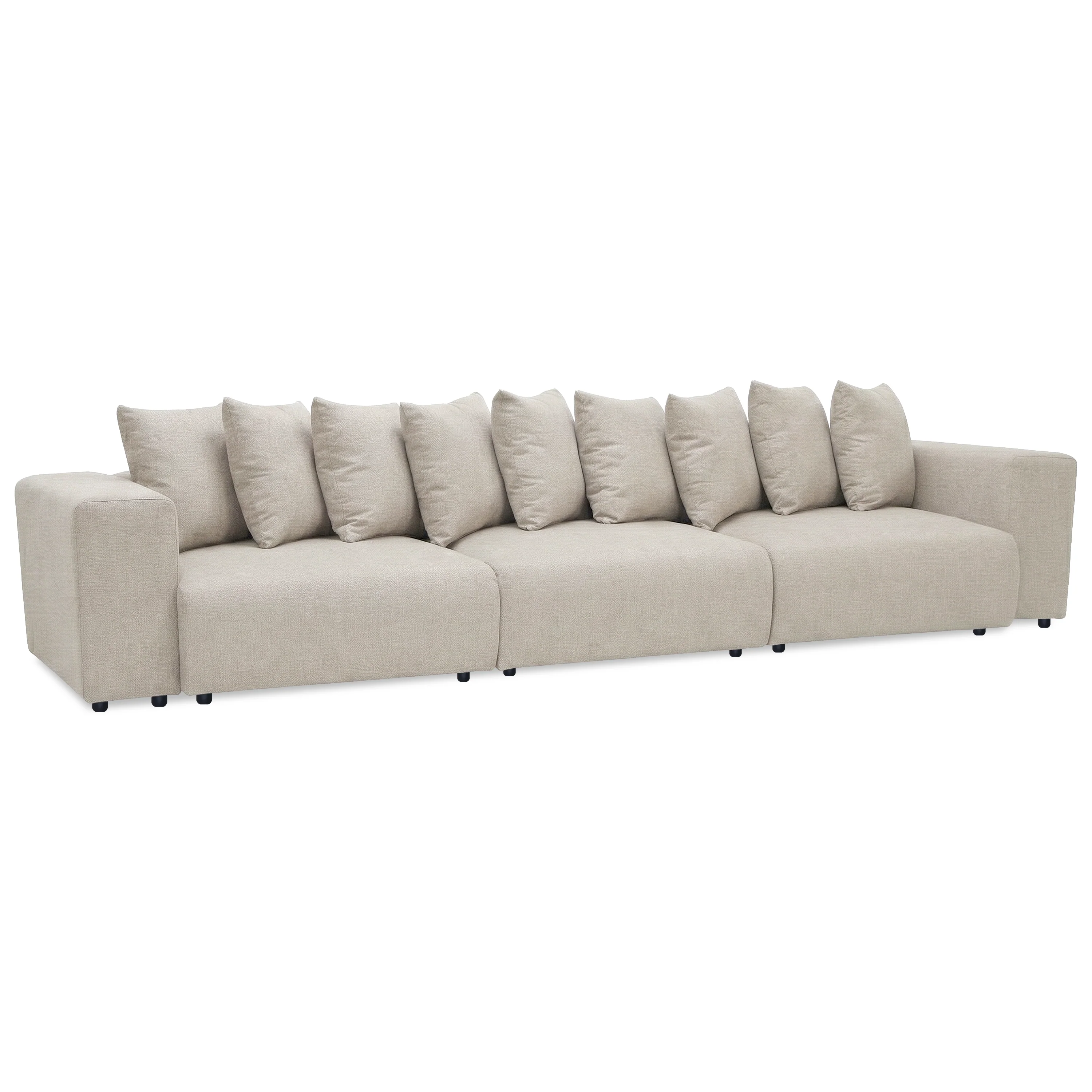 Ravo Slipcover 4 Seater Modular Sofa Set in Light Beige - Image 8