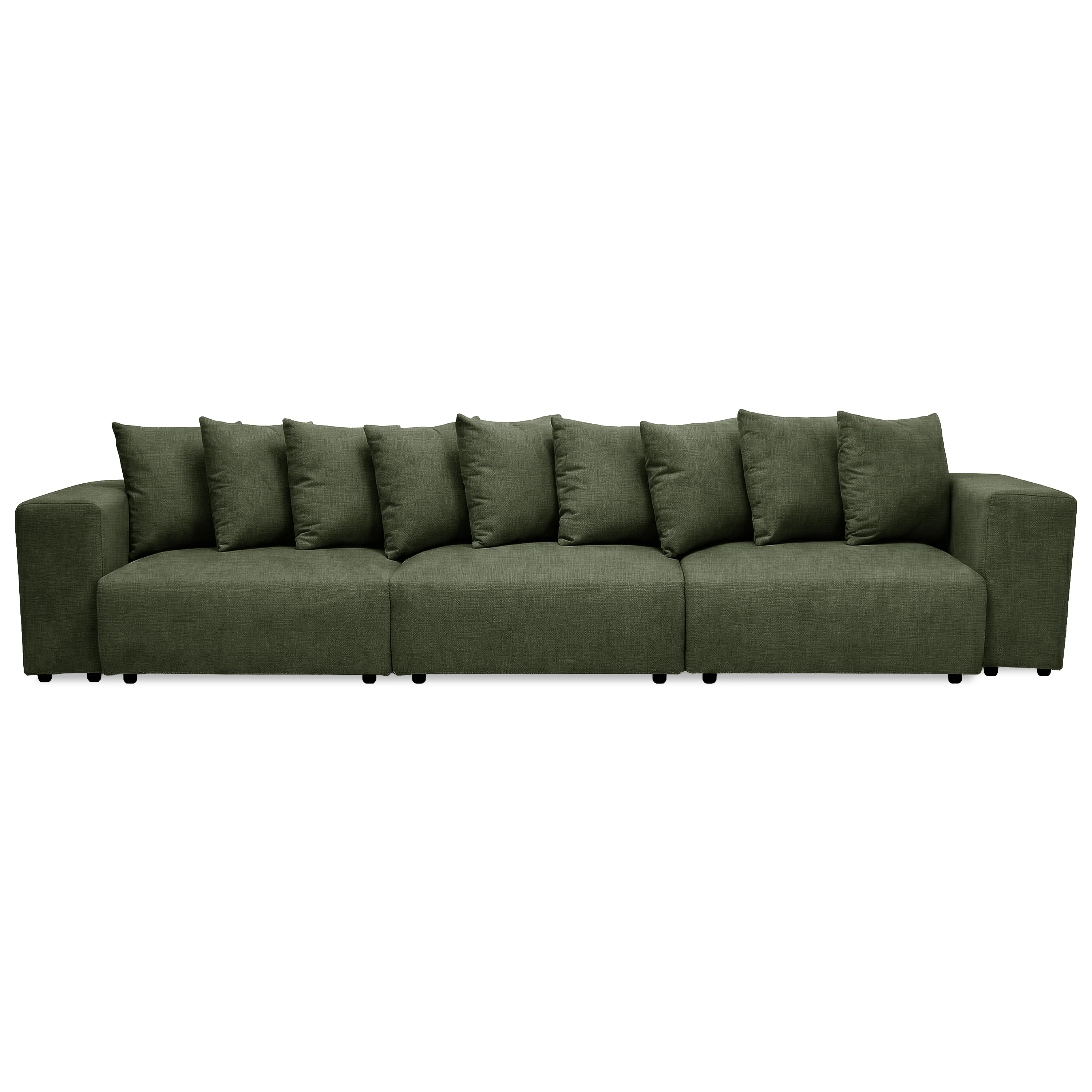 Ravo Slipcover 4 Seater Modular Sofa Set in Olive Green - Image 7