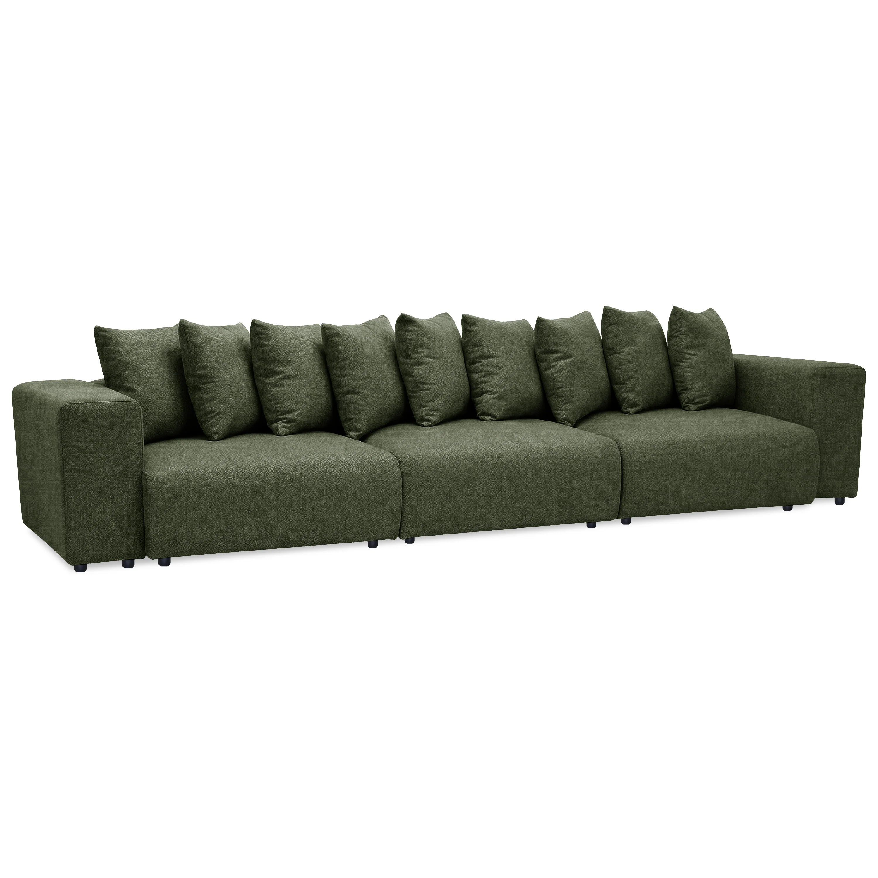 Ravo Slipcover 4 Seater Modular Sofa Set in Olive Green - Image 8