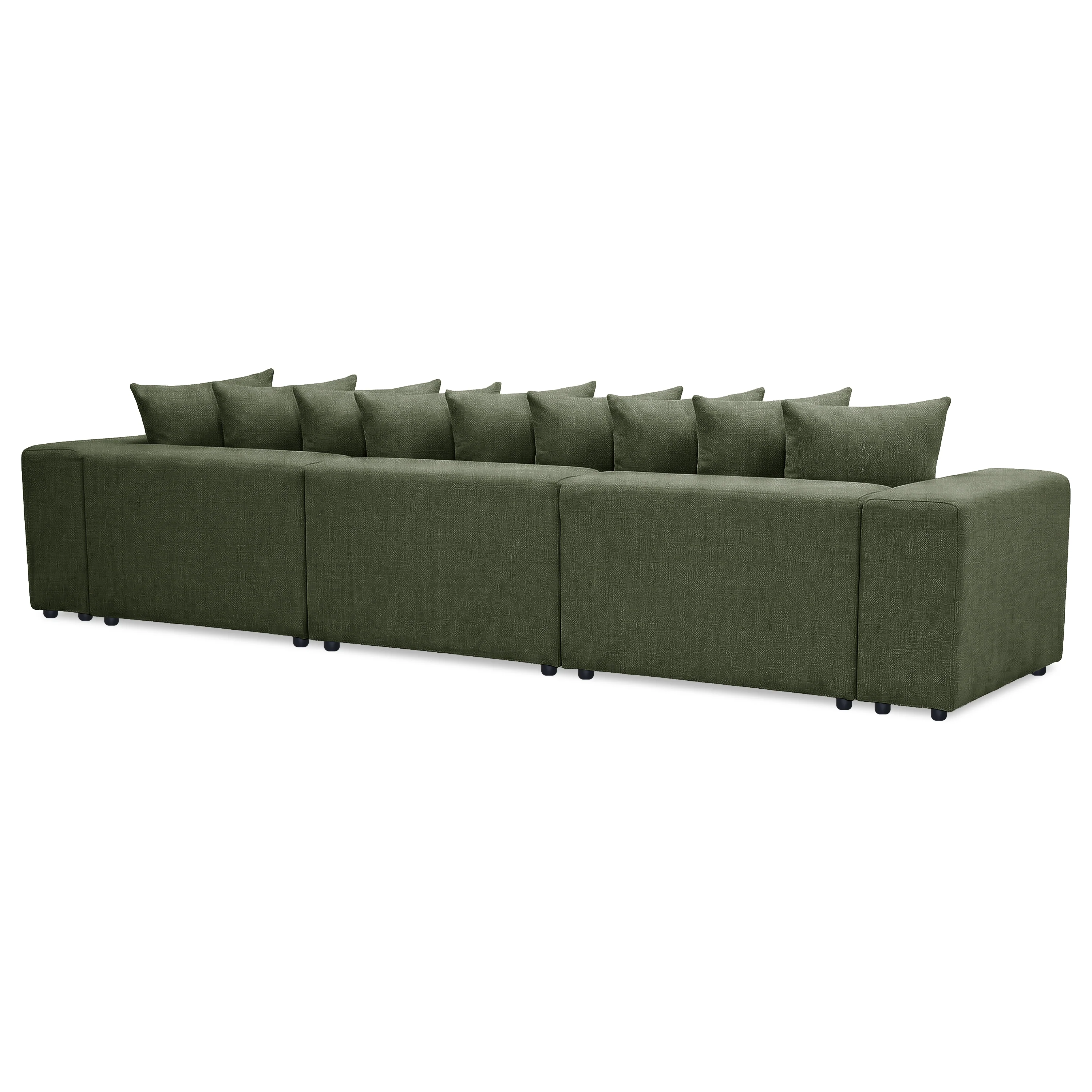 Ravo Slipcover 4 Seater Modular Sofa Set in Olive Green - Image 9