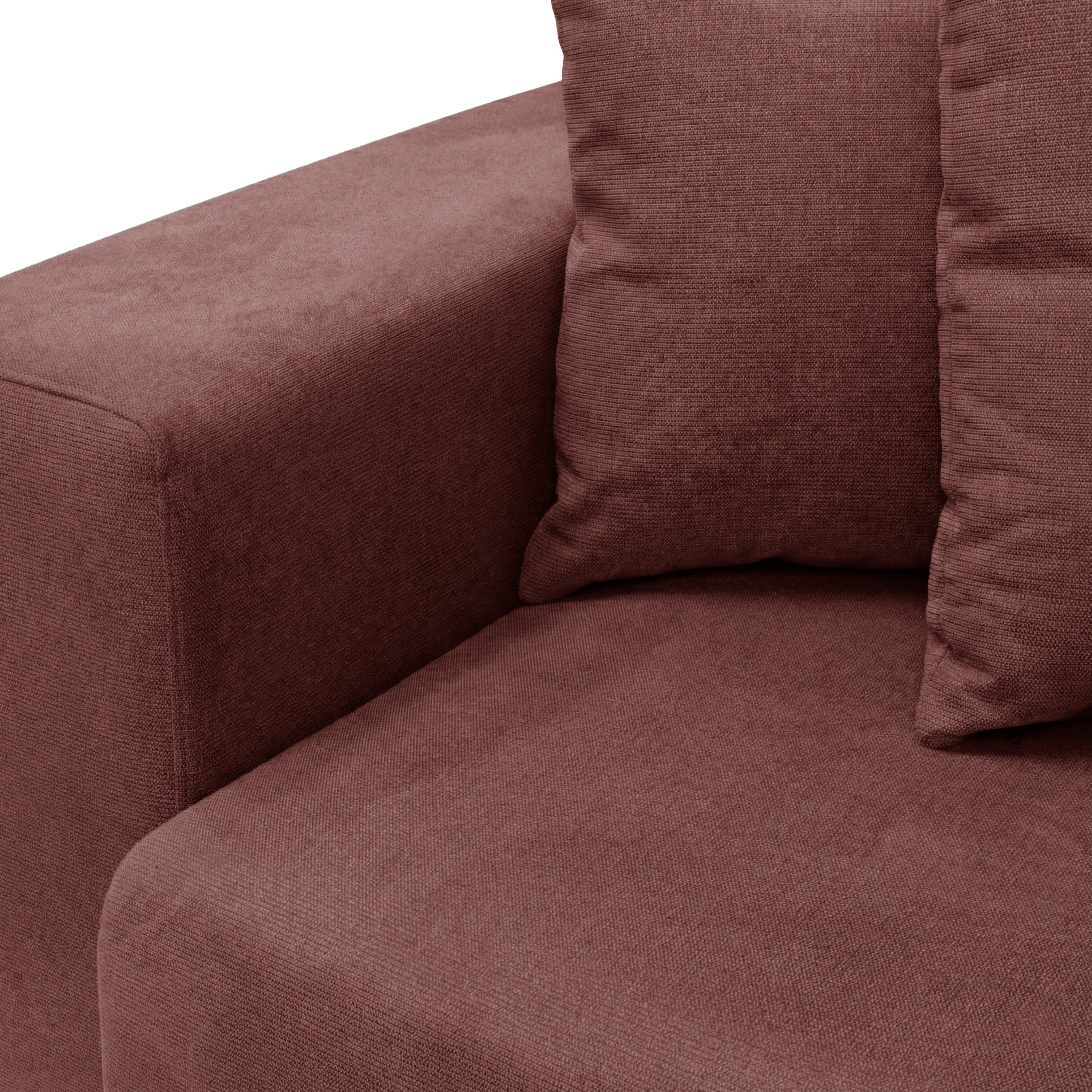Ravo Slipcover 4 Seater Modular Sofa Set with Ottoman in Dusty Rose - Image 14