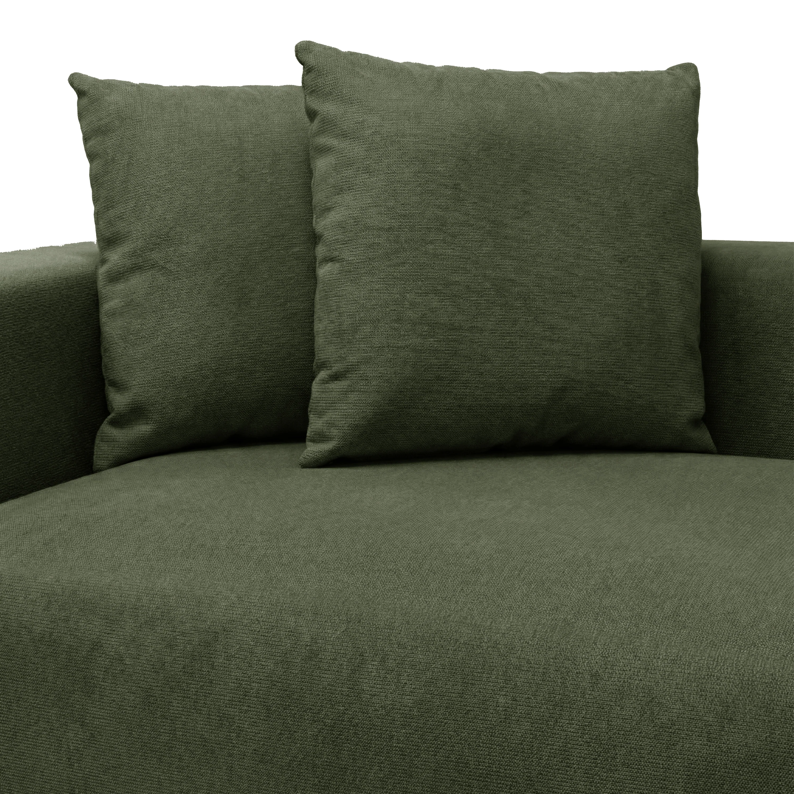 Ravo Slipcover 4 Seater Modular Sofa Set with Ottoman in Olive Green - Image 11