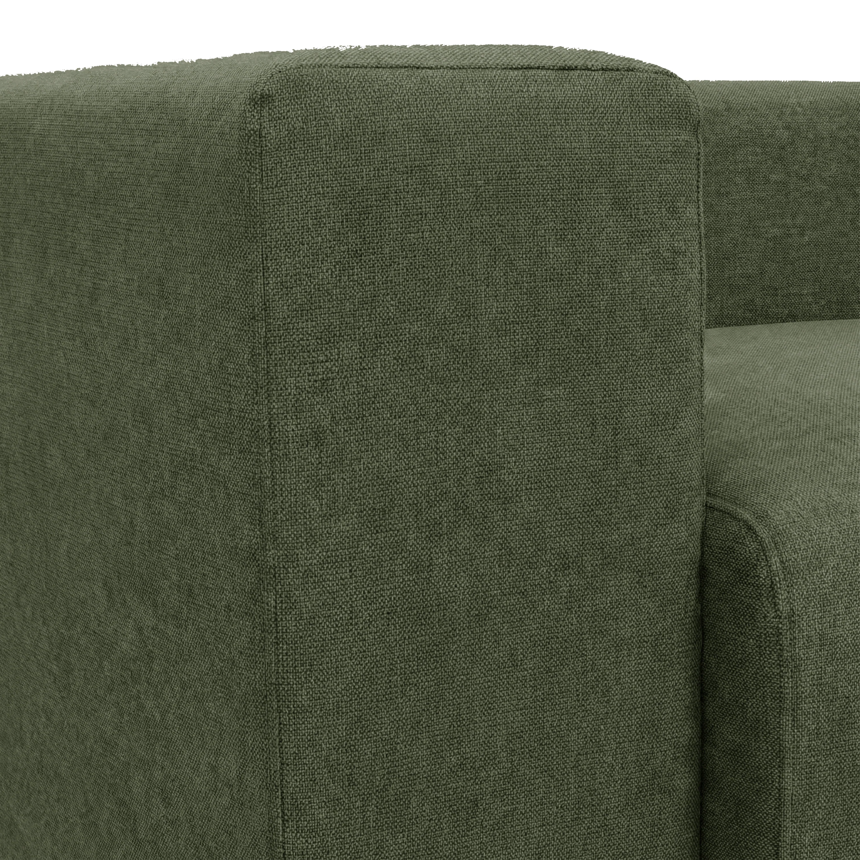 Ravo Slipcover 4 Seater Modular Sofa Set with Ottoman in Olive Green - Image 12