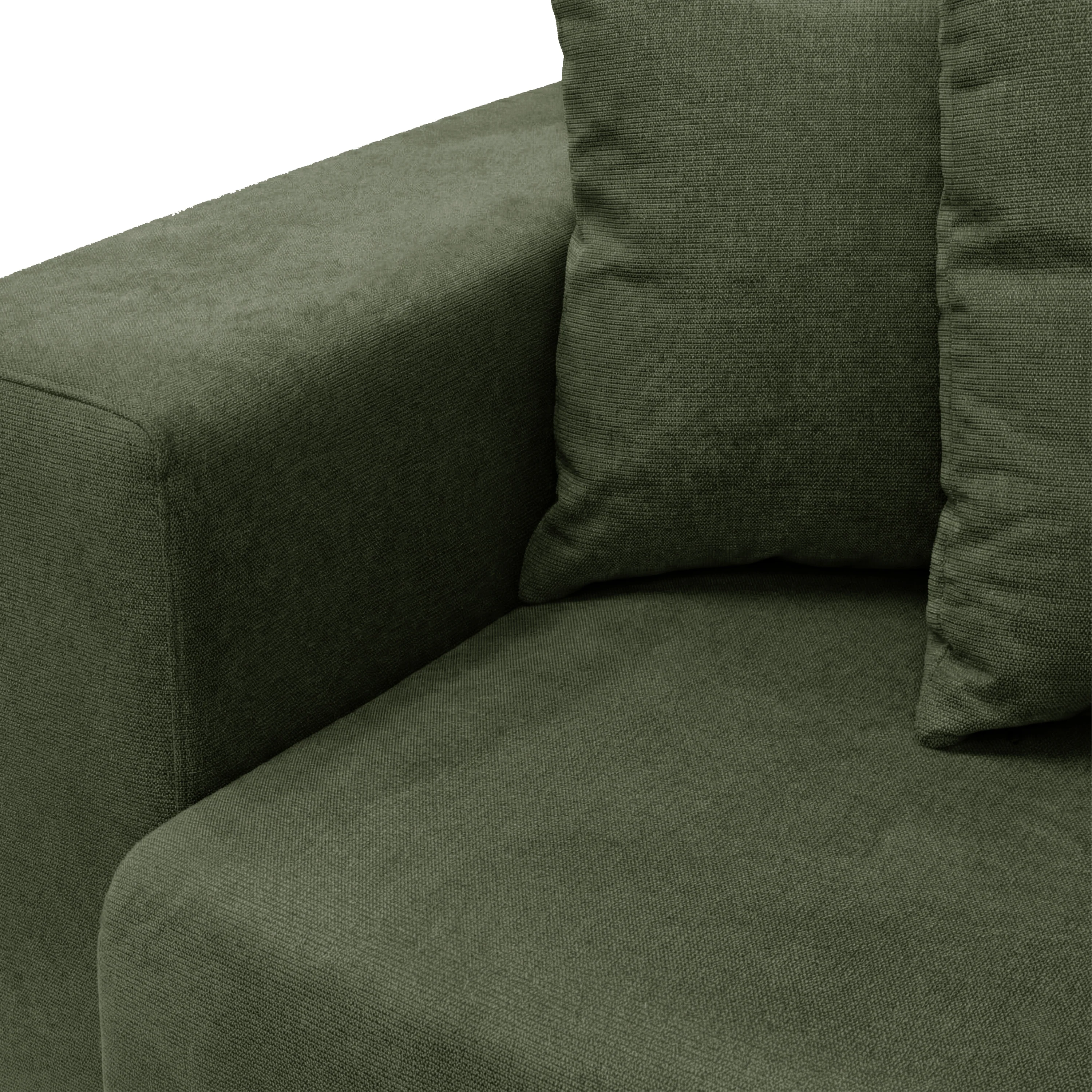 Ravo Slipcover 4 Seater Modular Sofa Set with Ottoman in Olive Green - Image 13