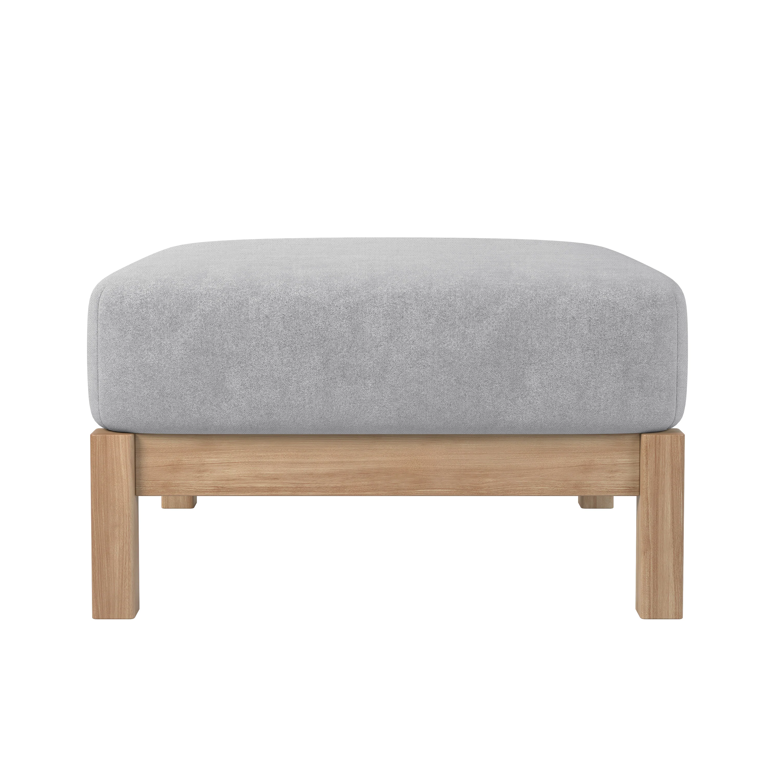 Raylai Hardwood American Oak Ottoman in Grey Fabric - Image 4