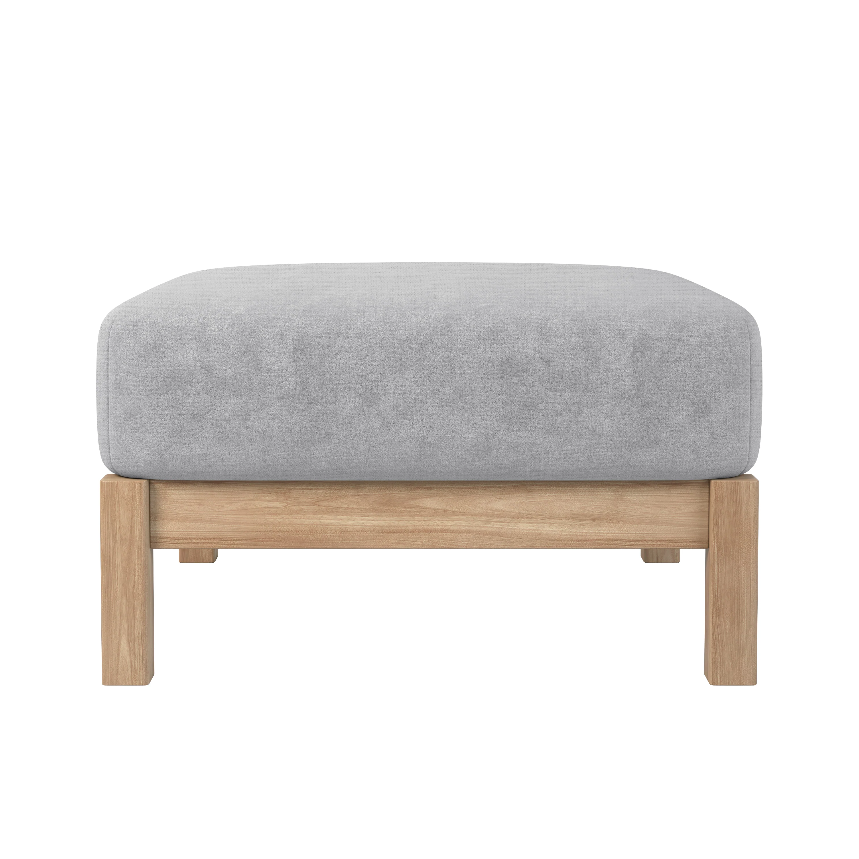 Raylai Hardwood American Oak Ottoman in Grey Fabric - Image 5