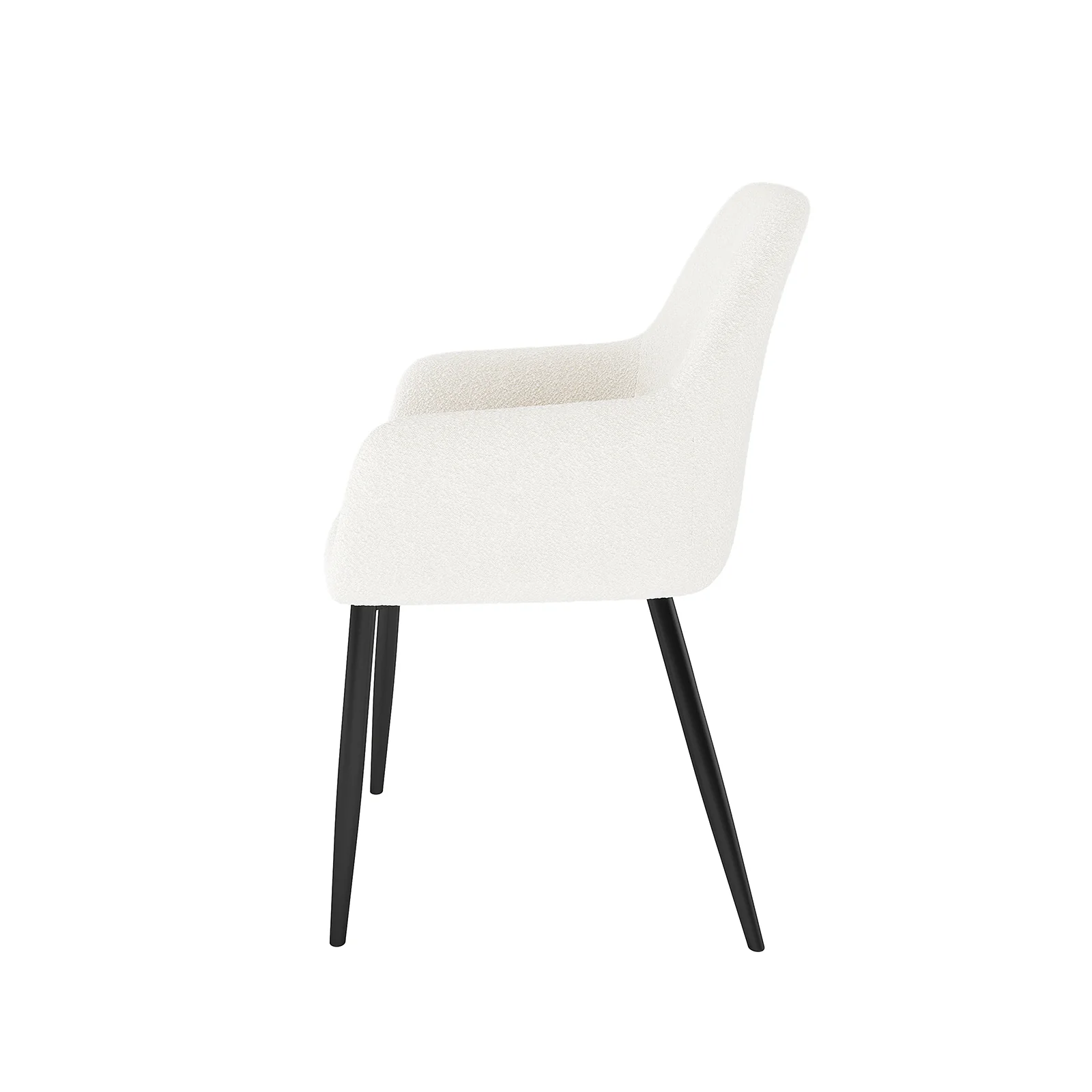 Raynie Boucle Dining Chair Set of 2 in Cream White - Image 6