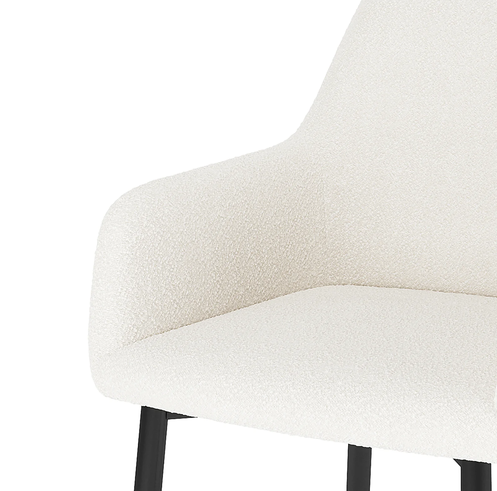 Raynie Boucle Dining Chair Set of 2 in Cream White - Image 7