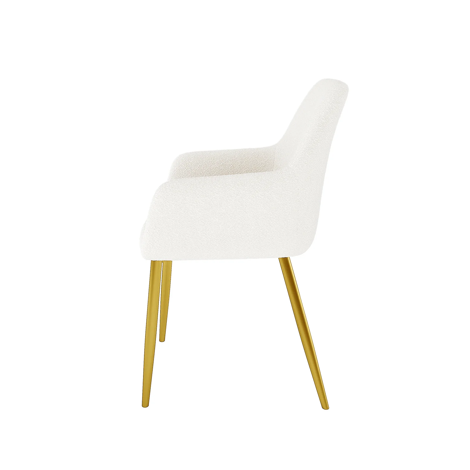 Raynie Dining Chairs with Gold Legs Set of 2 in Cream White - Image 6