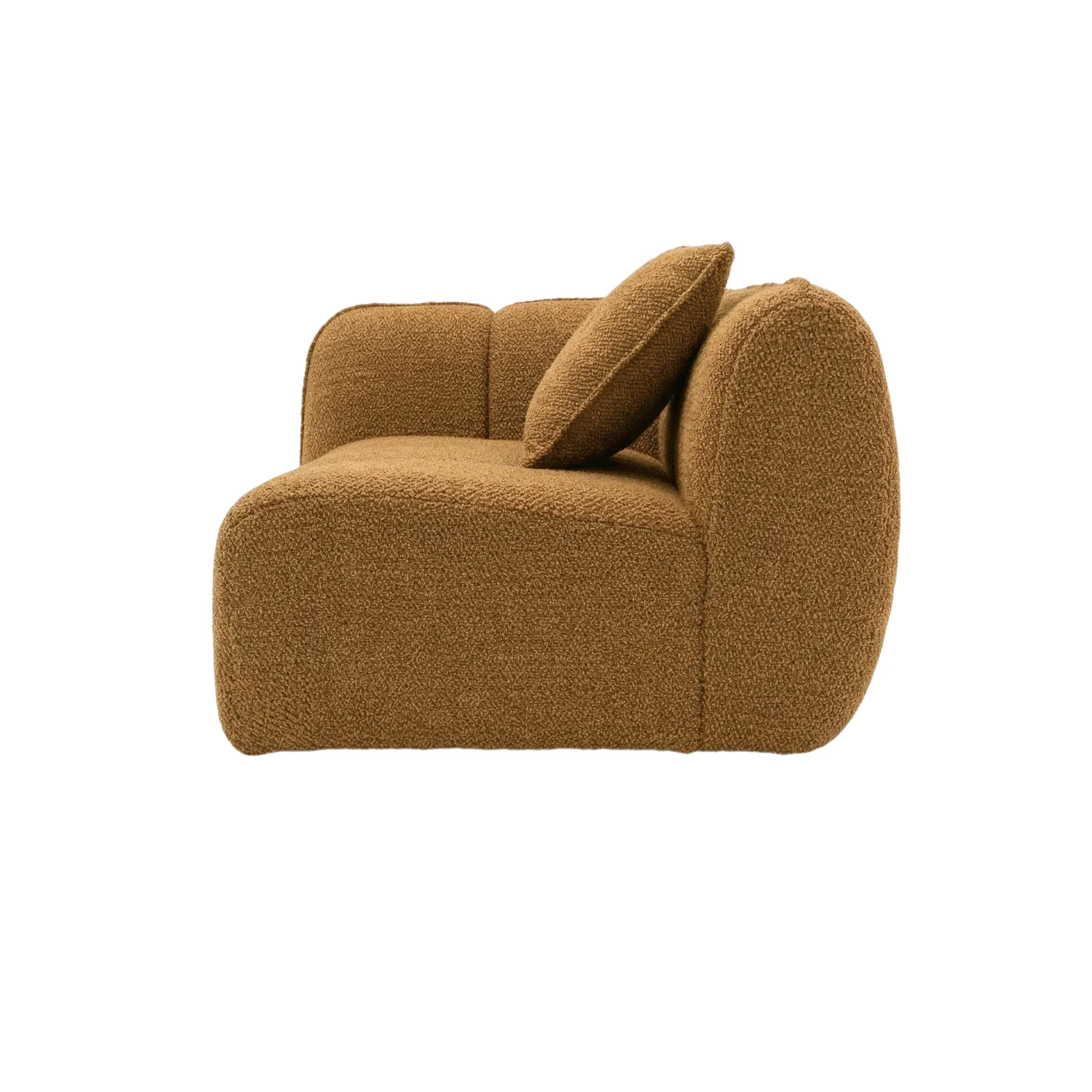 Rendon 3 Seater Boucle Sofa in Mustard Brown - Image 11