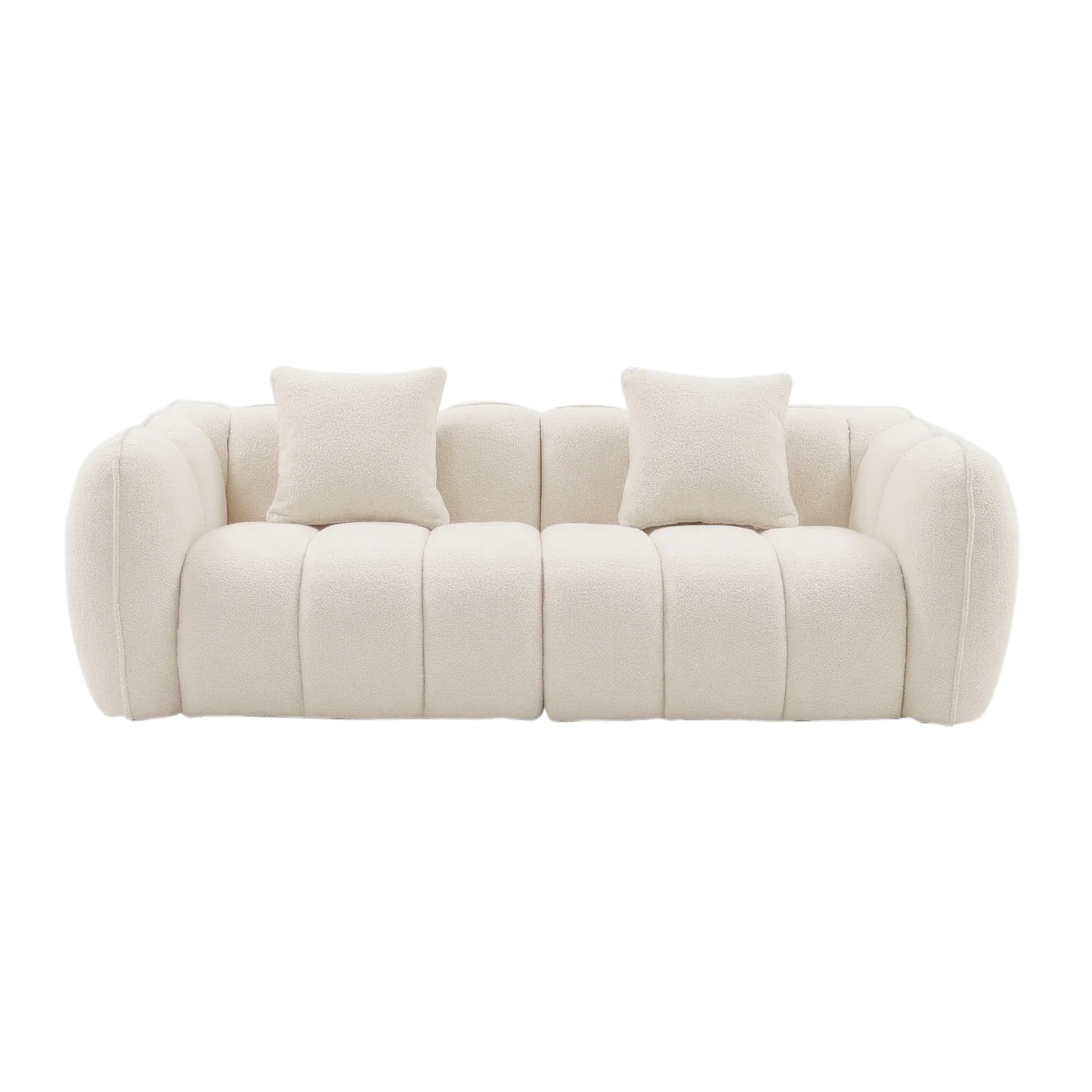 Rendon 3 Seater Performance Boucle Sofa in Cream White - Image 7
