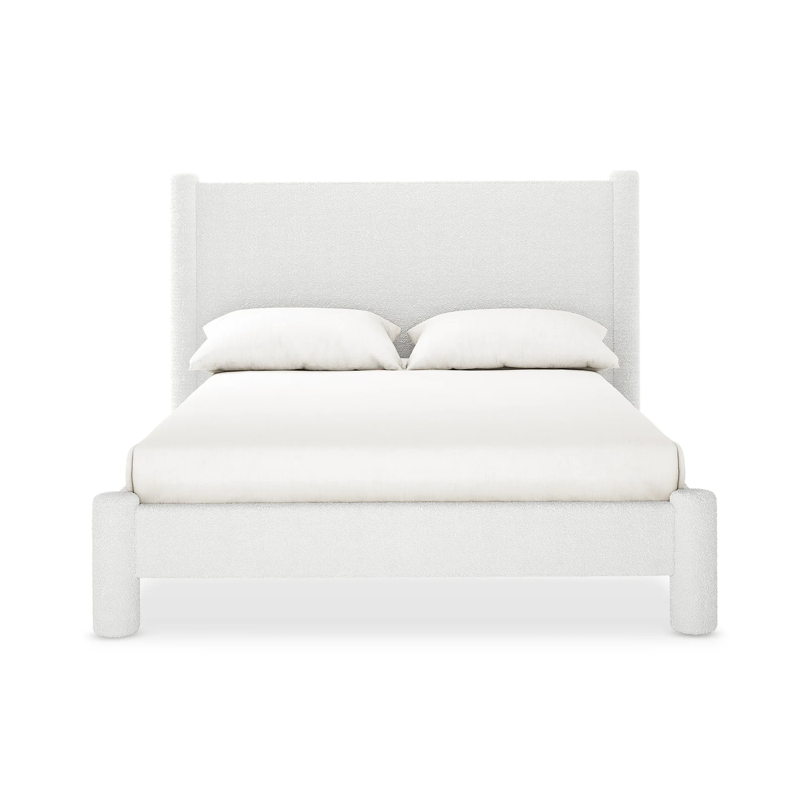 Rhoda Double Boucle Fabric Bed Frame in Cream White - Image 4