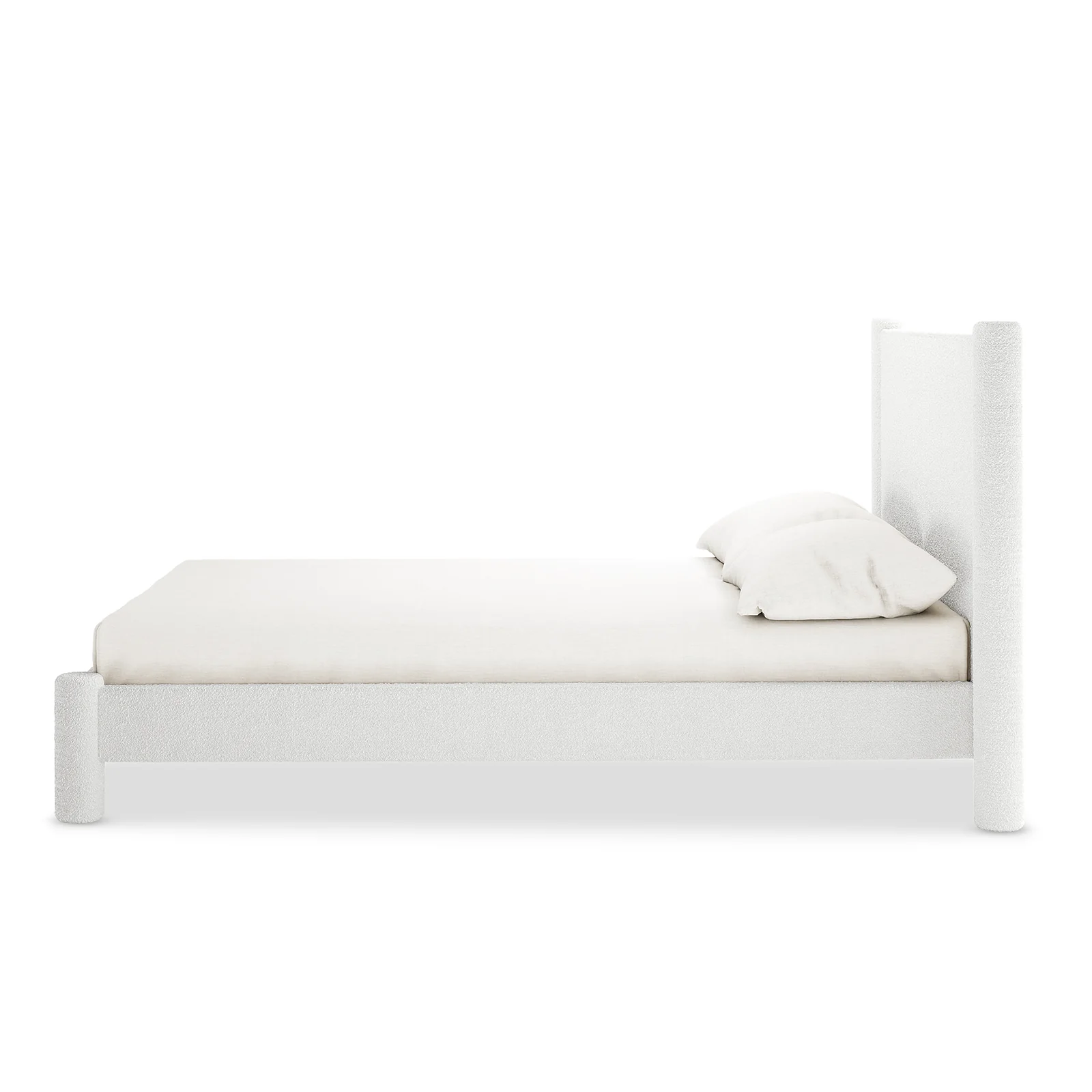 Rhoda Double Boucle Fabric Bed Frame in Cream White - Image 5