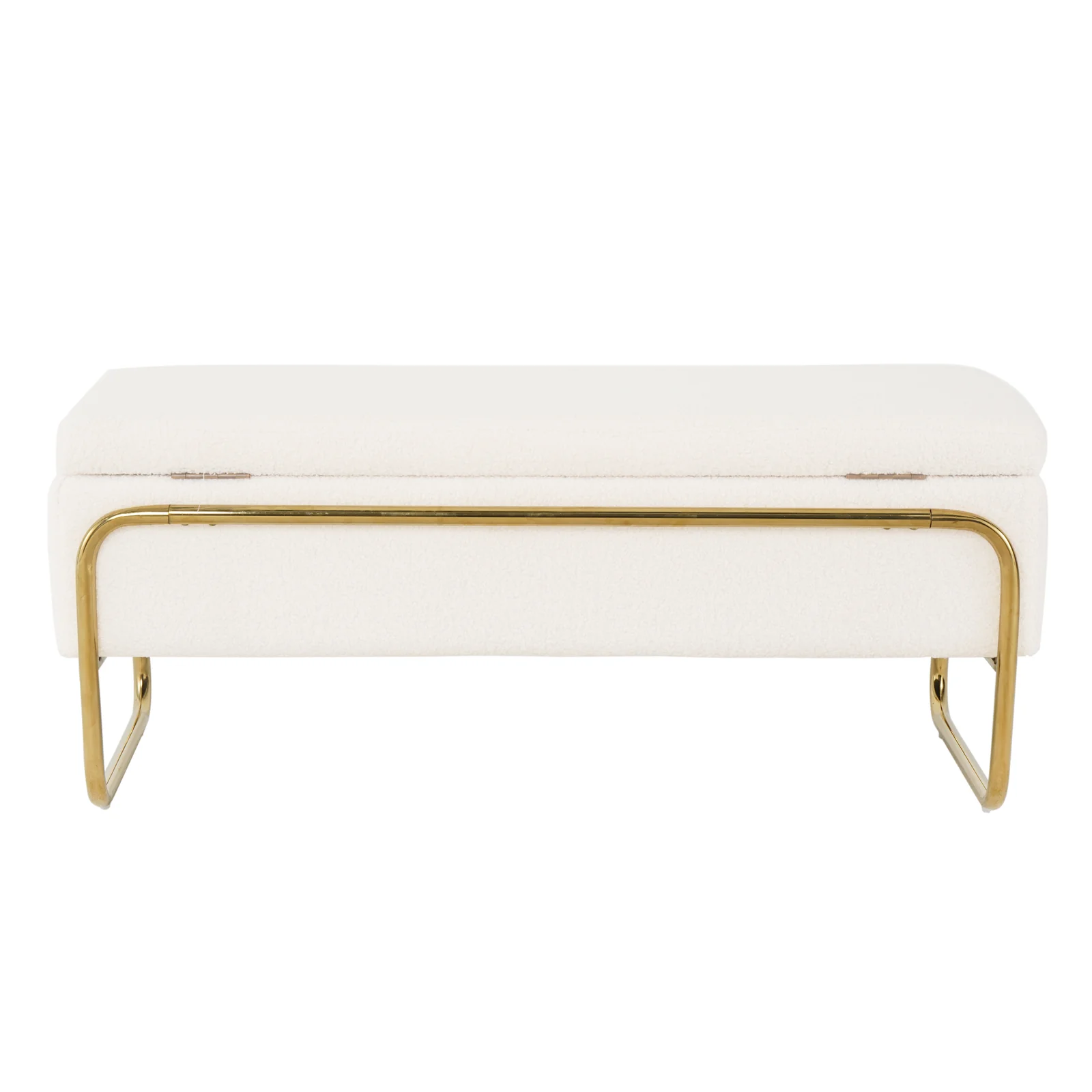 Riane Boucle Storage Ottoman in Cream White - Image 7