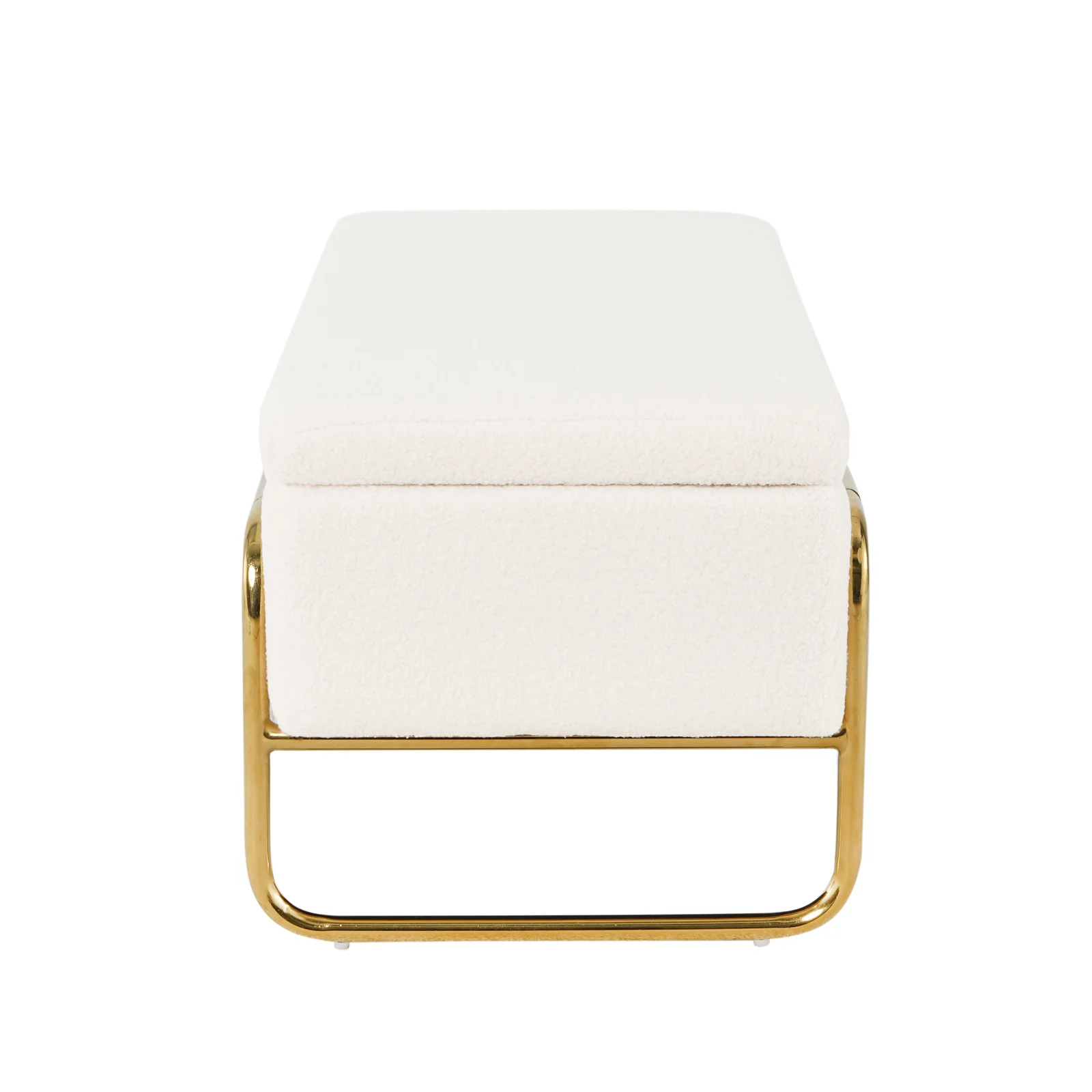 Riane Boucle Storage Ottoman in Cream White - Image 8