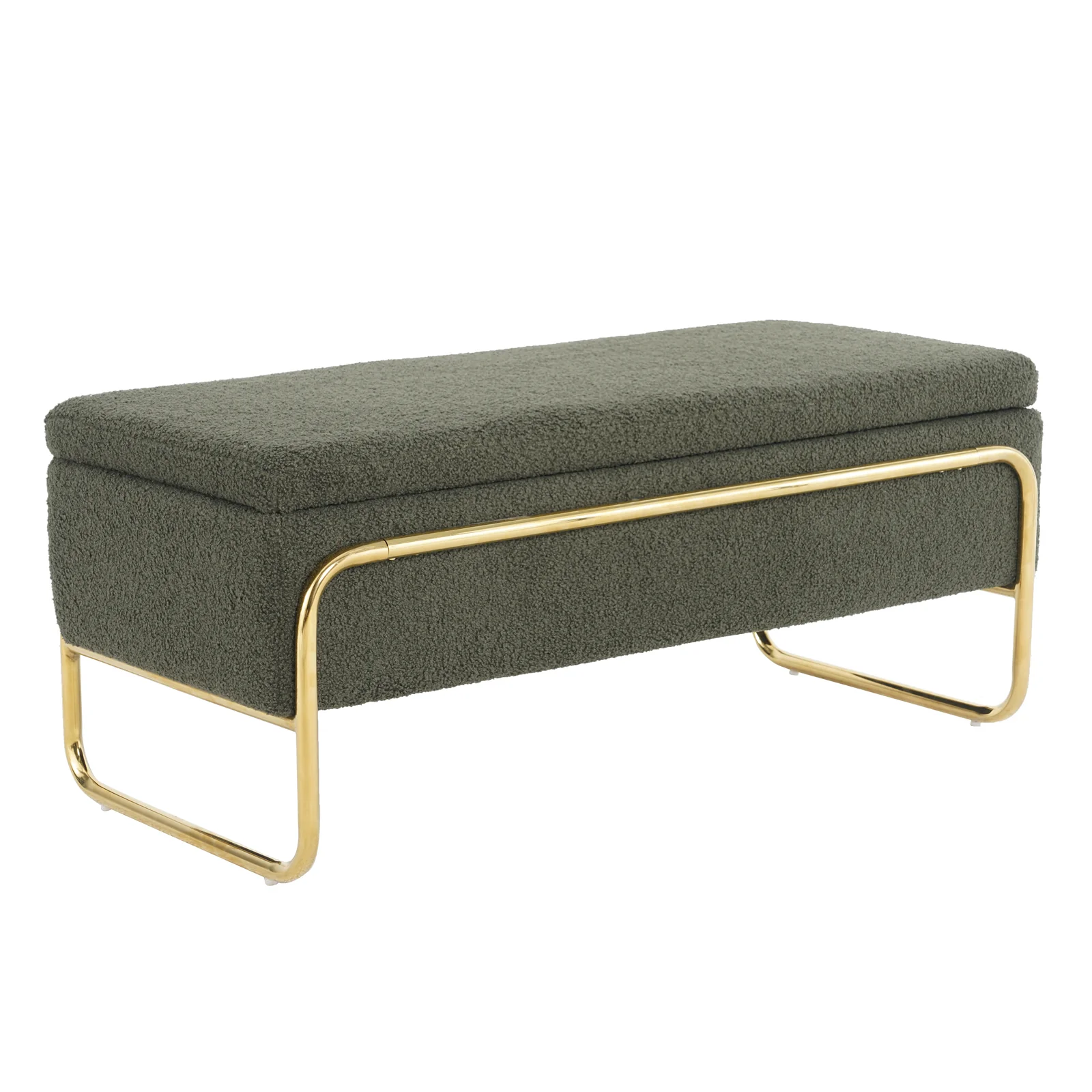 Riane Boucle Storage Ottoman in Green - Image 5