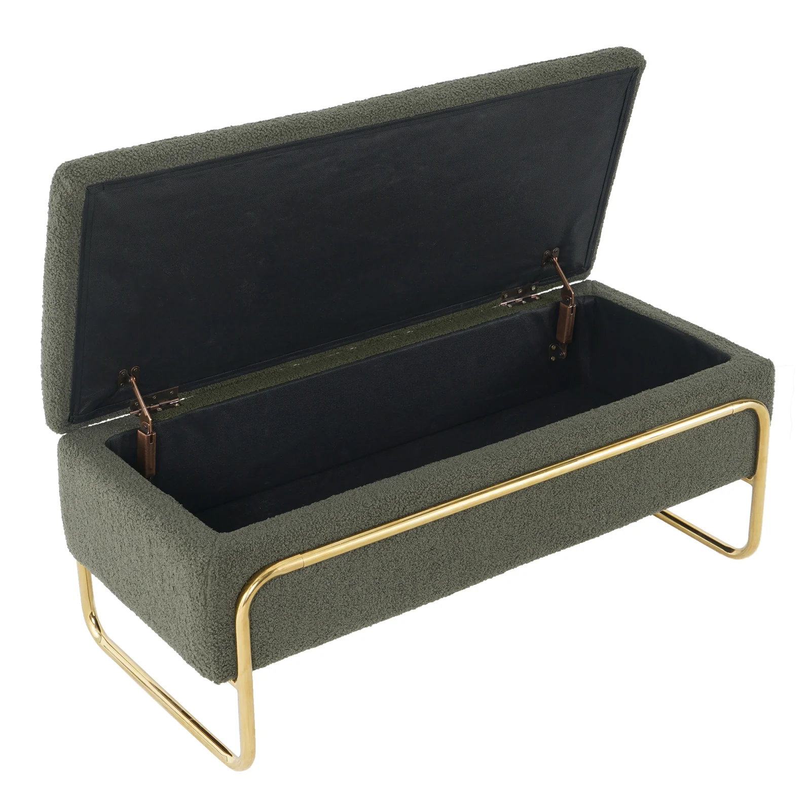 Riane Boucle Storage Ottoman in Green - Image 6